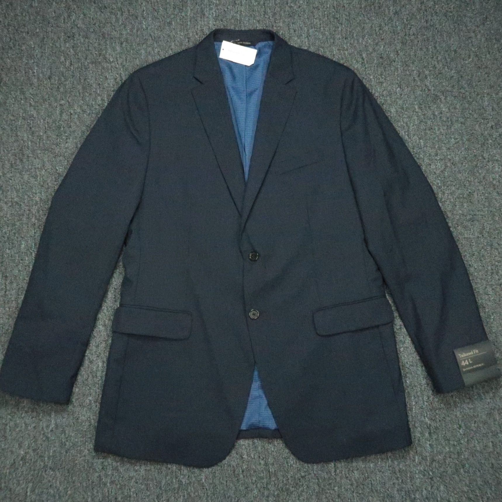 Banana Republic Banana Republic Blazer Men 44L Blue Plaid Wool Tailored Fit Long Single-Breasted Jacket Vintage No Size 44R - 2 Thumbnail