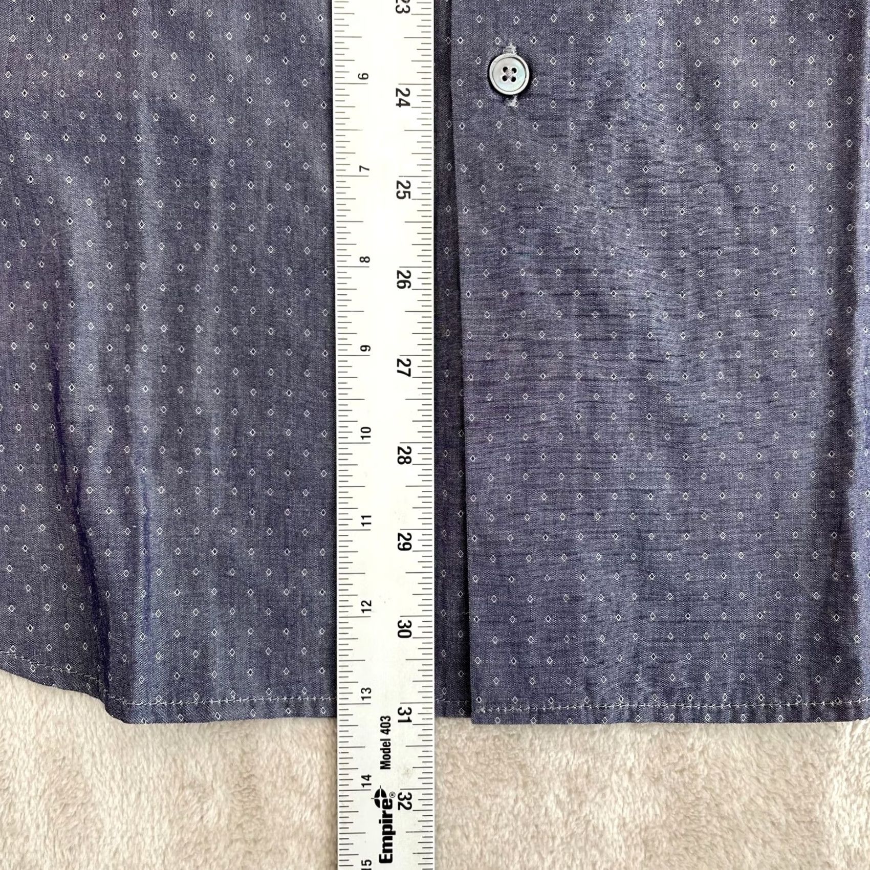 Paul Smith Paul Smith Dress Shirt Men 16.5 42 Geometric Chambray Blue Italy Made NWOT Dress Shirt Mens Regular Size 16.5 Blue Geometric Chambray Italy Paul Smith Size 46R - 6 Thumbnail