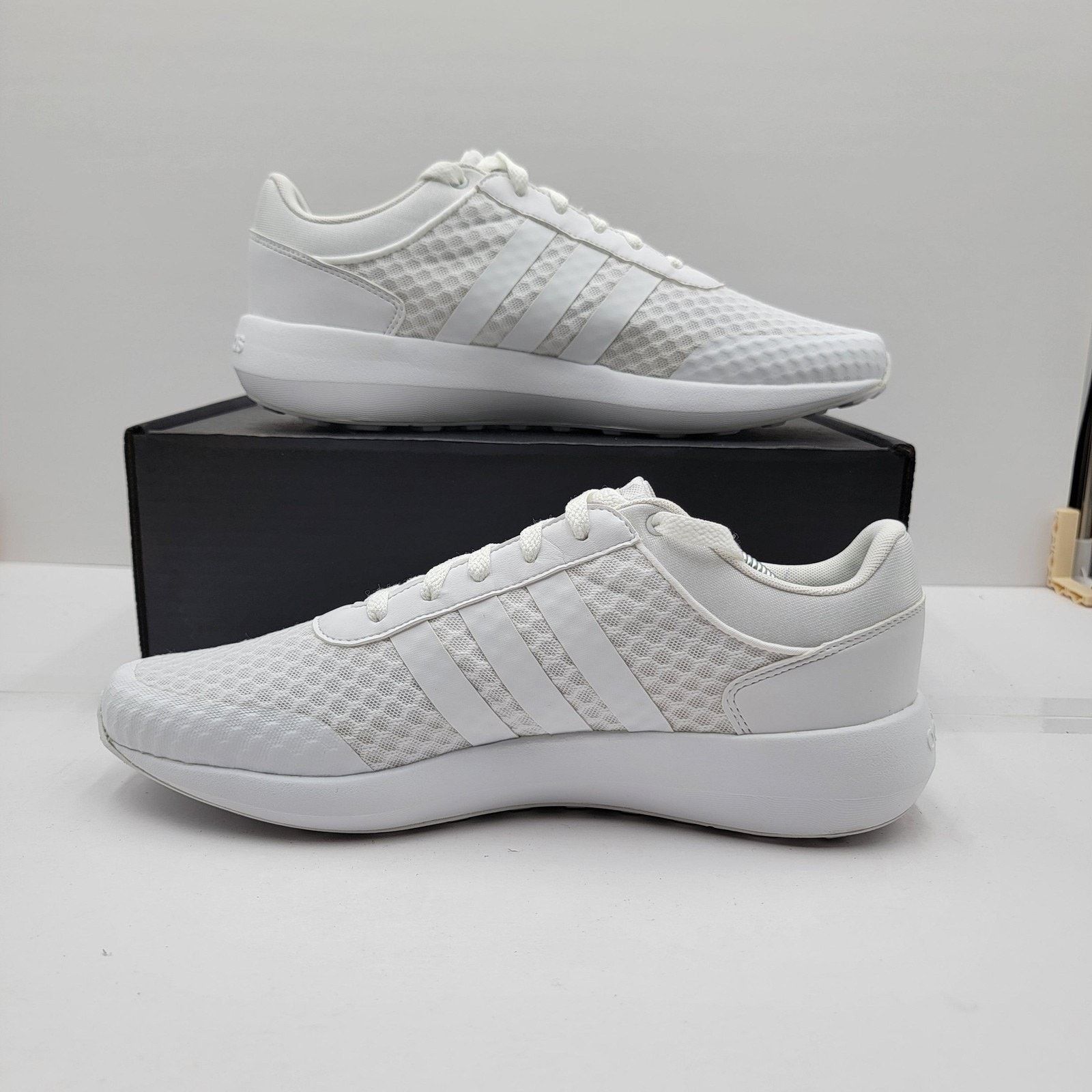 Adidas Adidas Cloudfoam Men Running Shoes Sz 10.5 White Mesh B74728 Size US 10.5 / EU 43-44 - 2 Thumbnail