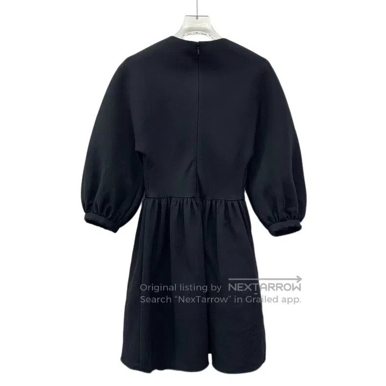 Dior Dior Black wool round-neck bubble long-sleeved dress Size XXS / US 00 / IT 34 - 2 Thumbnail