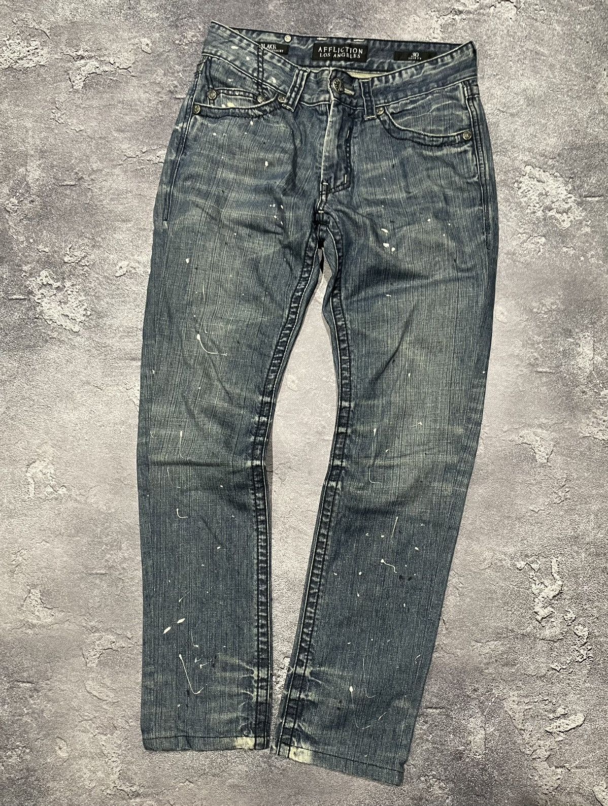 Affliction × Vintage Crazy Y2K Vintage Affliction Faded Distressed Jeans Size US 30 / EU 46 - 1 Thumbnail