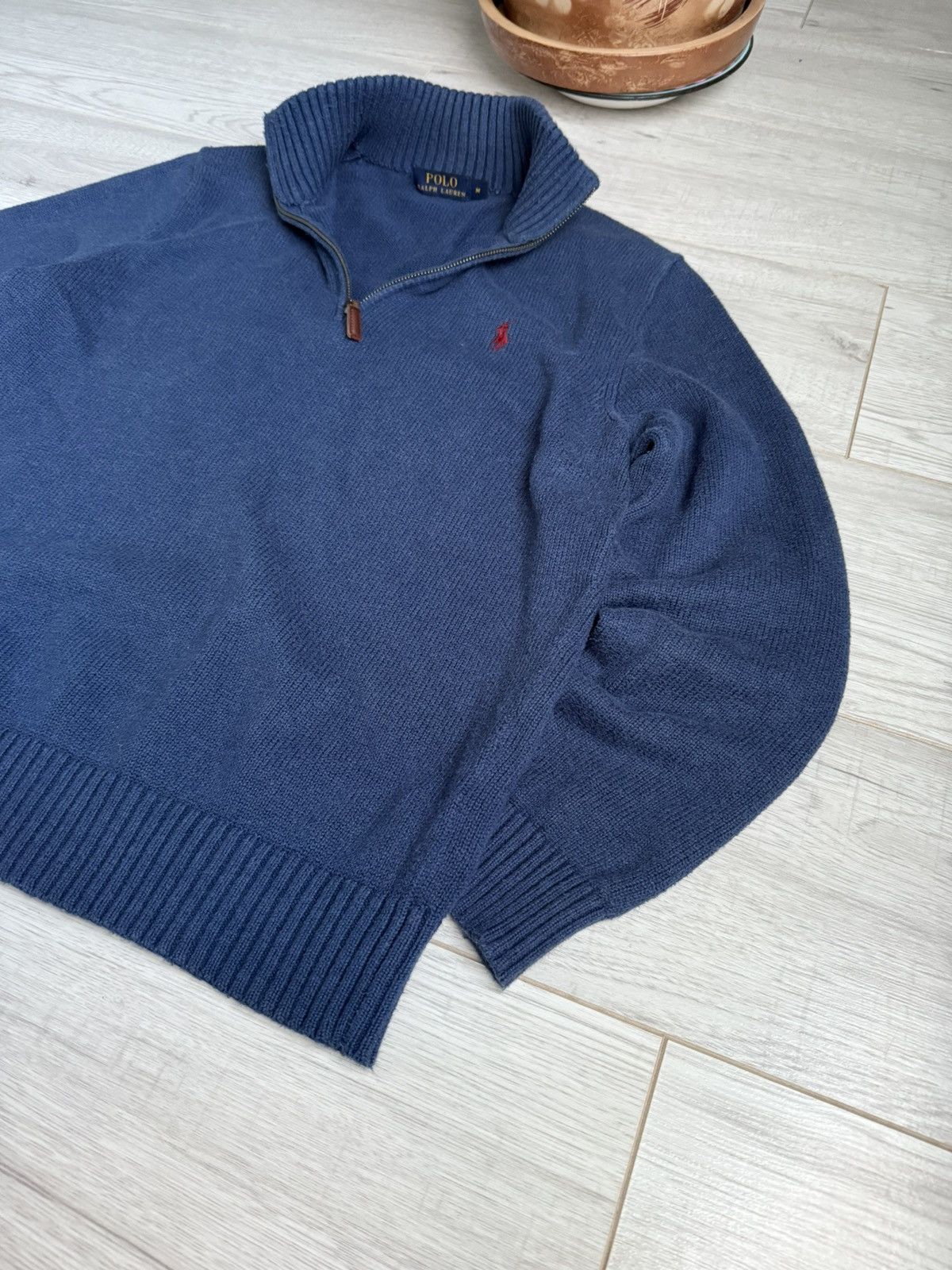 Polo Ralph Lauren × Vintage Vintage Polo Ralph Lauren 1/4 zip up sweater knit shirt Size US M / EU 48-50 / 2 - 2 Thumbnail