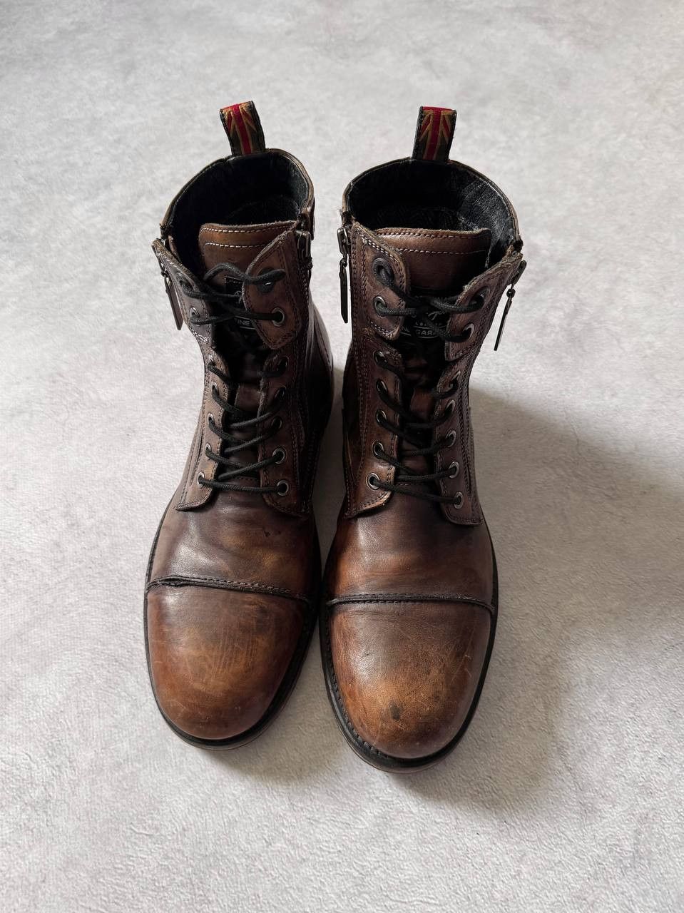 Pepe Jeans Pepe Jeans Distressed Leather Combat Boots Brown Size US 10 / EU 43 - 8 Thumbnail