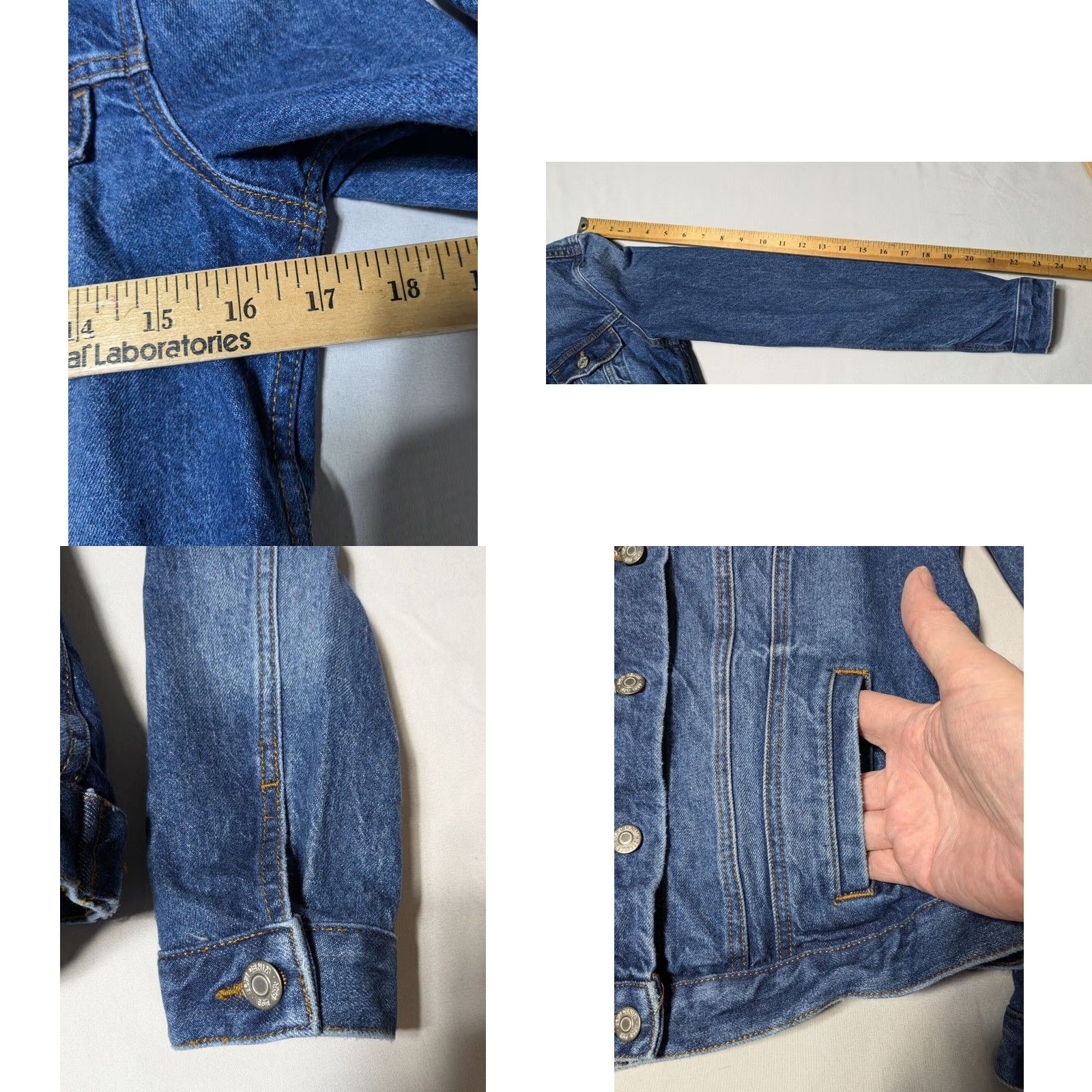 Ann Taylor LOFT Women XS Blue Stretch Denim Trucker Jacket, Regular, Button Closure, Casual, Jeans, Denims, Trucker Jacket Size 26" / US 2 / IT 38 - 9 Thumbnail