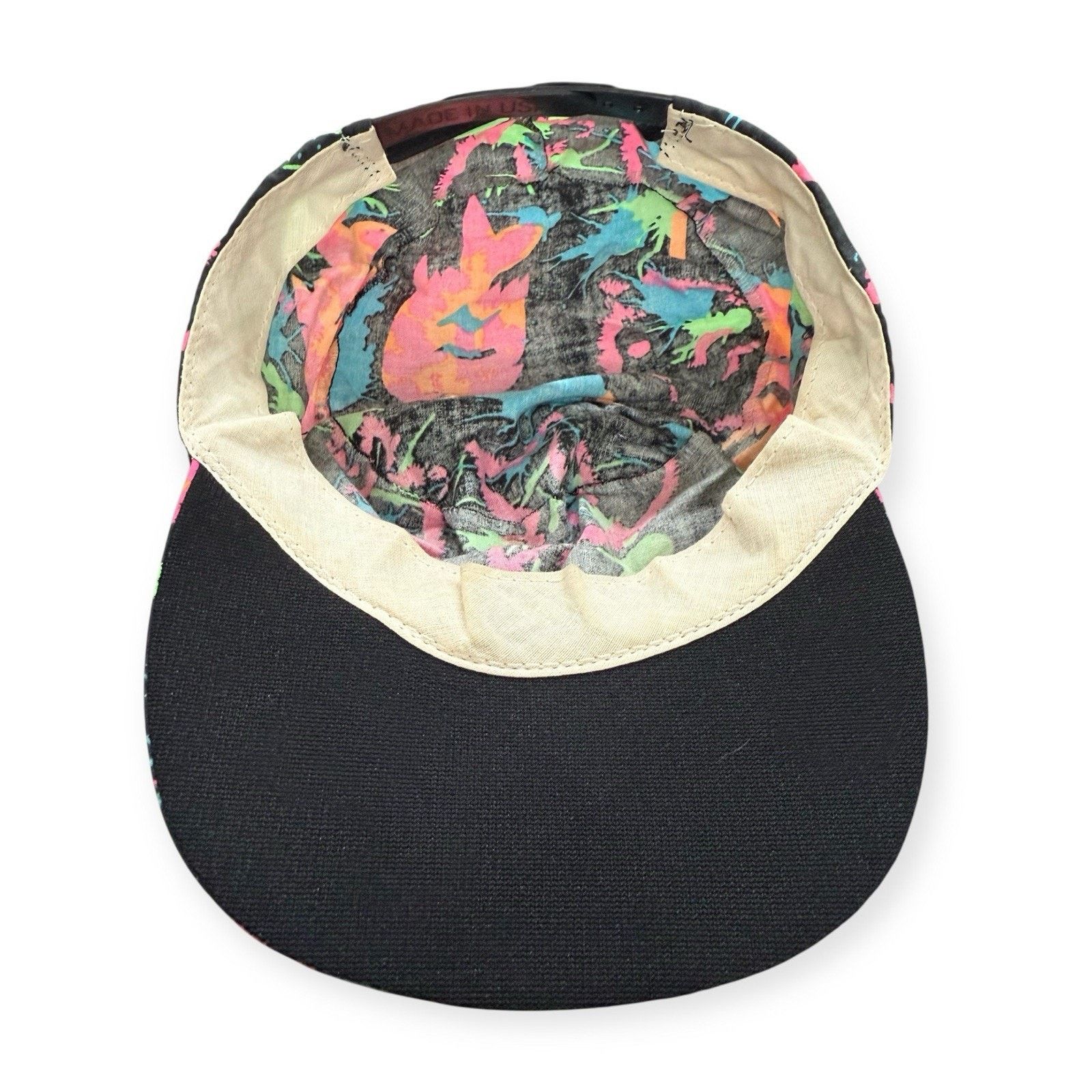 Disney MICKEY MOUSE: Vtg 1980s Neon Paint Splatter Painter Hat Size ONE SIZE - 7 Thumbnail