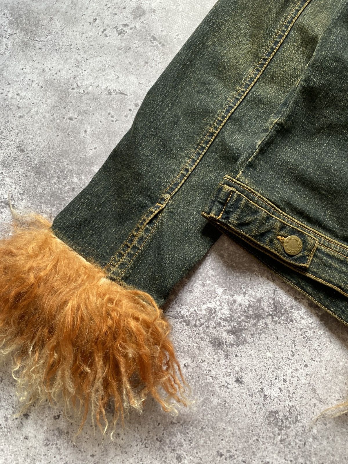 Other Vintage 90s Kryos Paris Blue Denim Jacket Faux Fur Y2K Sz 40 Size M / US 6-8 / IT 42-44 - 18 Thumbnail
