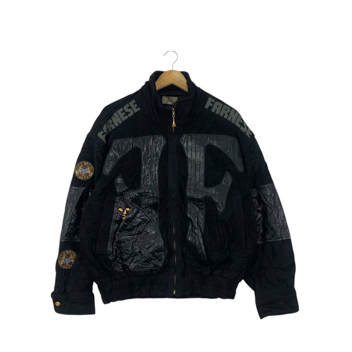Vintage Vintage FARNESE UKI JAPAN Embossed Logo Patchwork Jacket Size XXL / US 16-18 / IT 52-54 - 1 Thumbnail