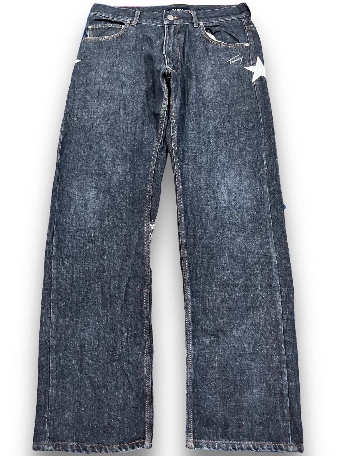 Tommy Jeans Vintage Tommy Stars Embroiddery Jeans Size US 34 / EU 50 - 2 Thumbnail