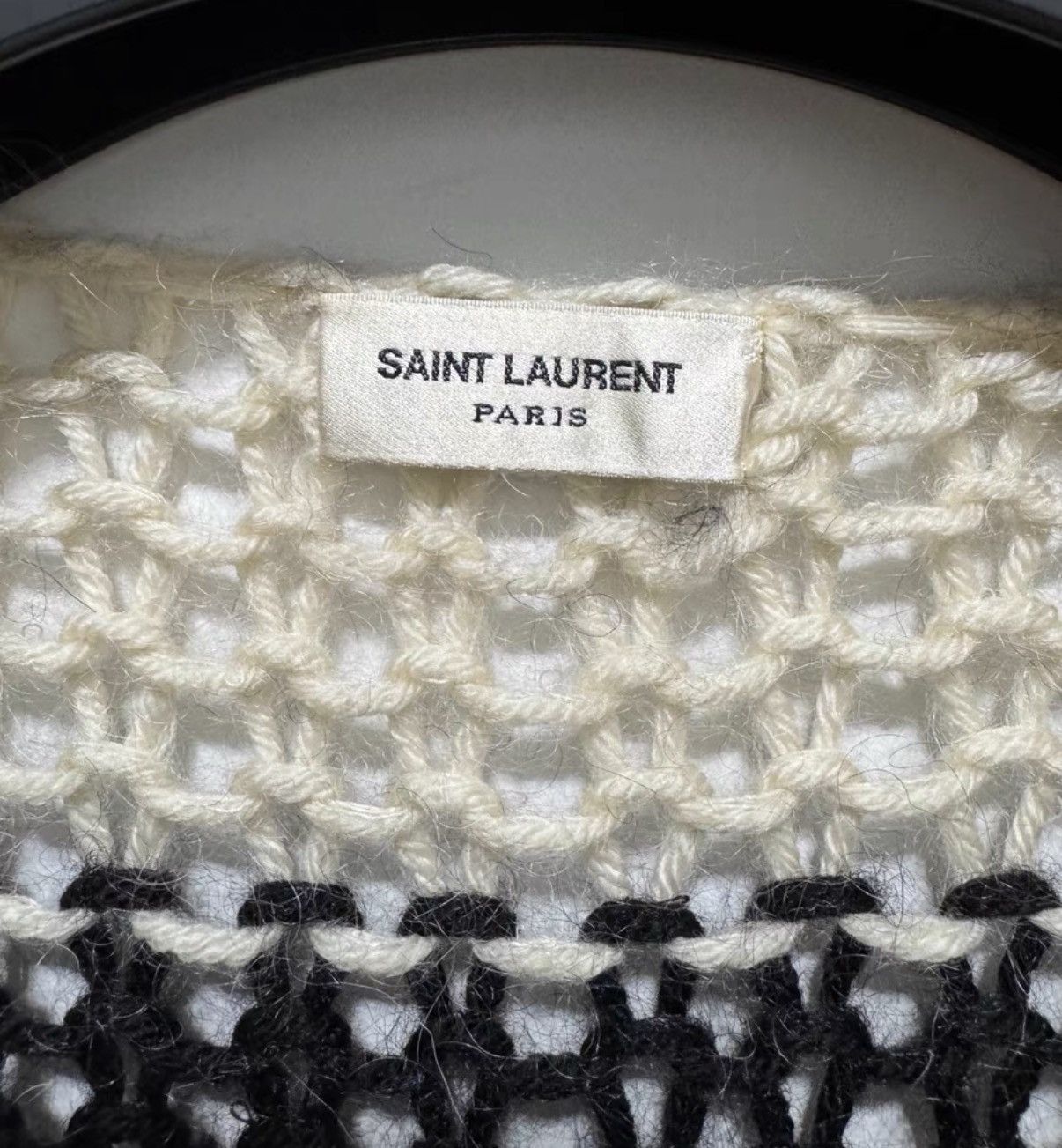 Saint Laurent Paris Saint Laurent (SLP) 15FW Black/White Wool Stripe Sweater Size US XS / EU 42 / 0 - 5 Thumbnail