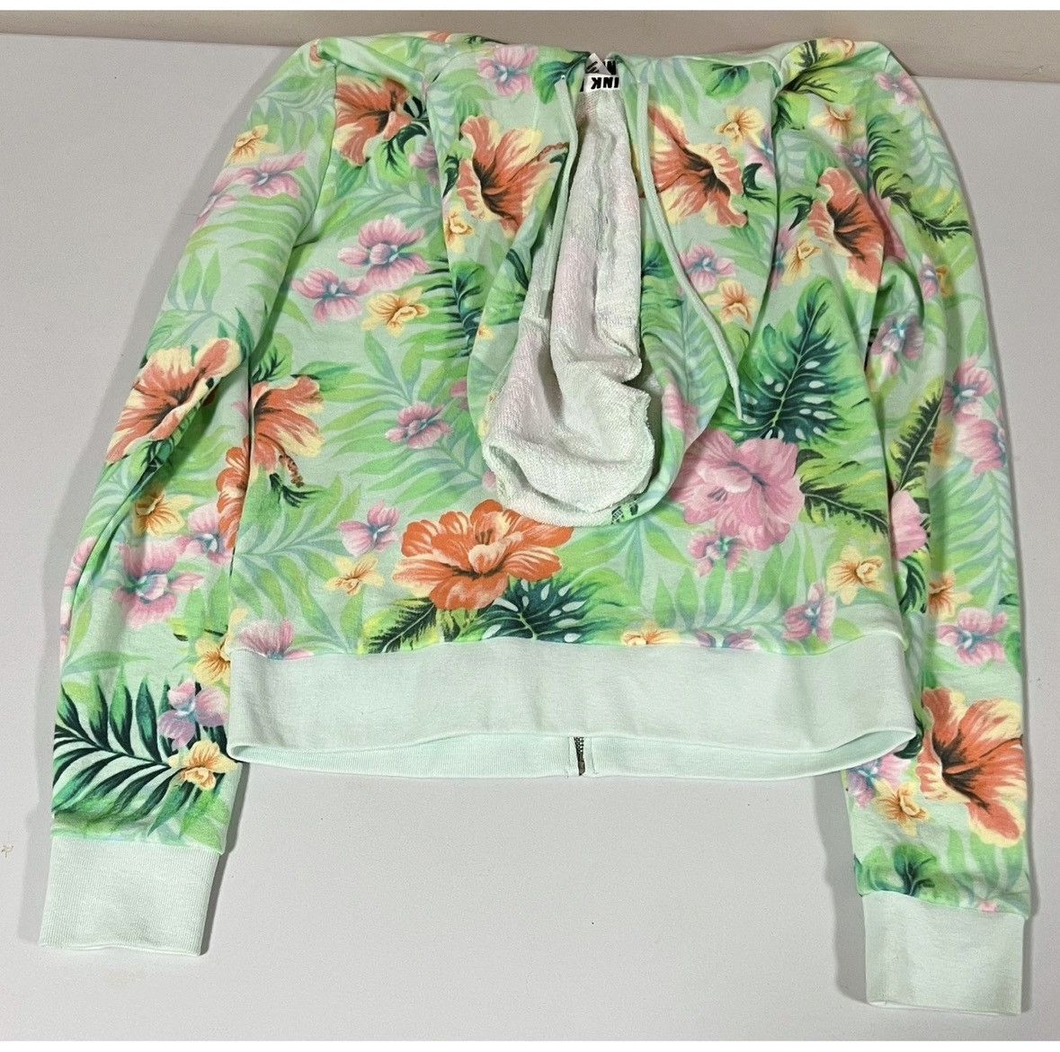 Victoria's Secret Green Hibiscus Flower Tropical Floral Sweatshirt Hoodie XS🌸✨ Size XS / US 0-2 / IT 36-38 - 5 Thumbnail