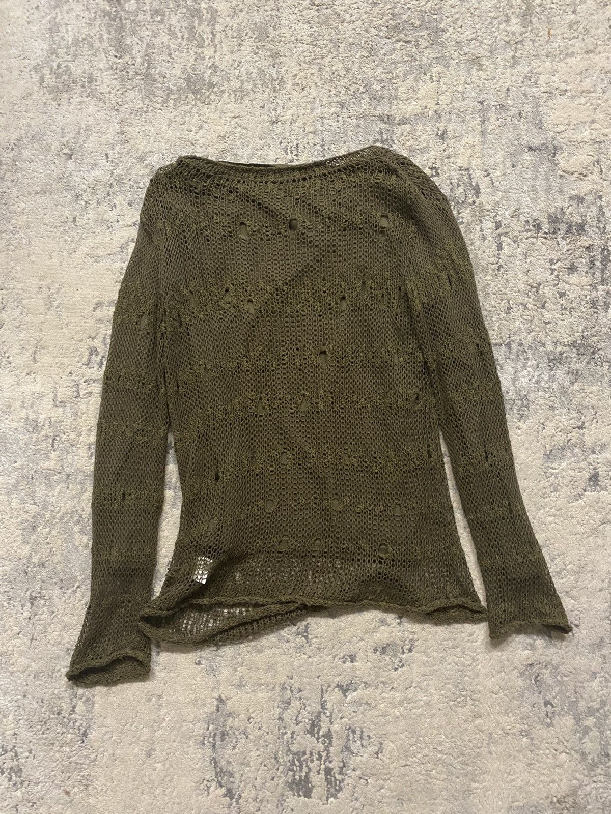 Ships Jet Blue Ship Jets Blue - Mesh Distressed Knit/Long sleeve T Shirt Size US S / EU 44-46 / 1 - 5 Thumbnail