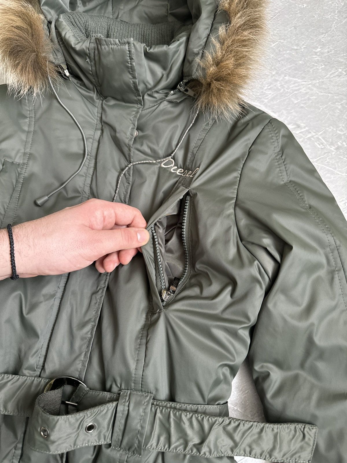 Japanese Brand Y2K Vintage Fur Hood Belted Jacket If Six Was Nine LGB Style Size M / US 6-8 / IT 42-44 - 7 Thumbnail