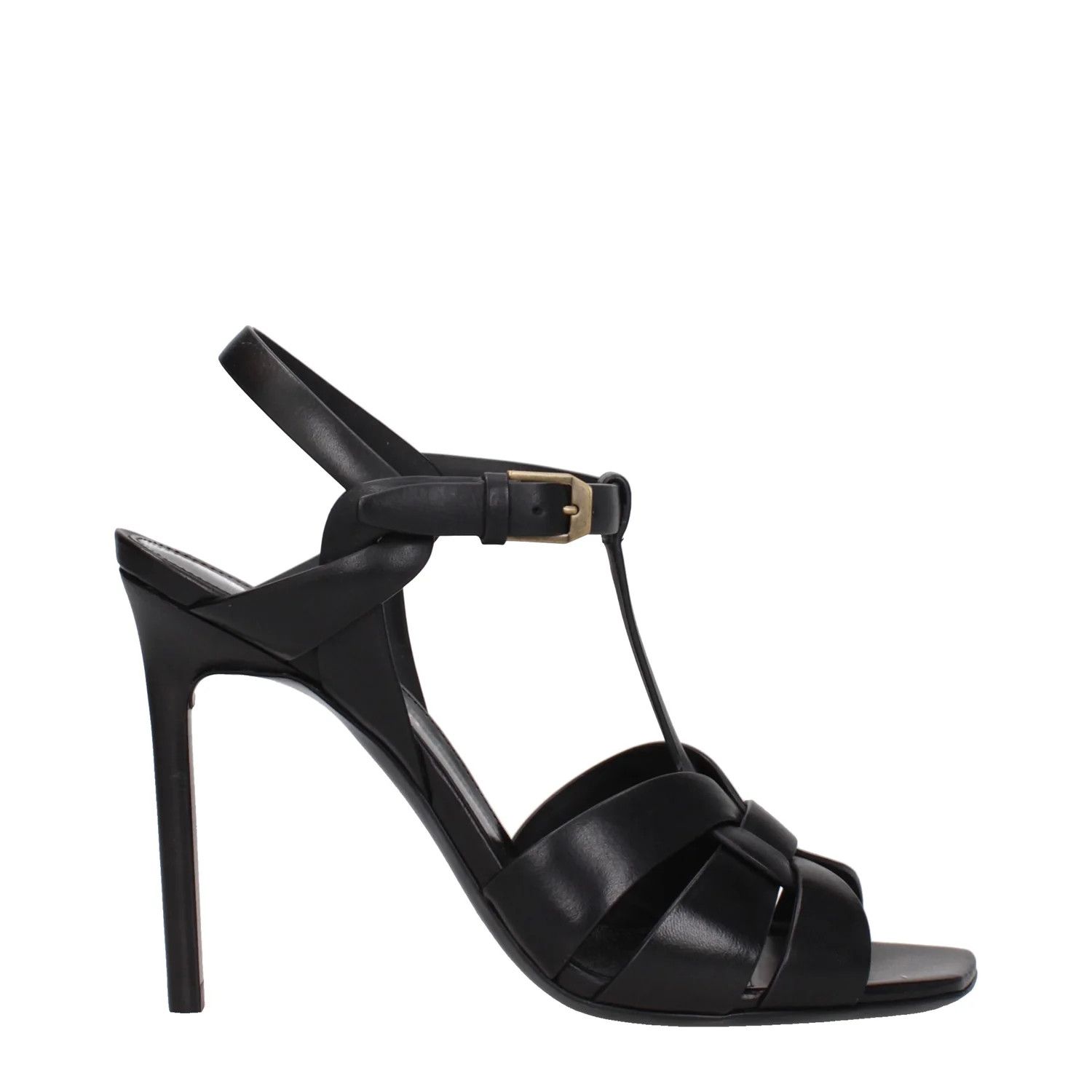 Saint Laurent Paris ob1o1e1124 Leather Sandals in Black Size US 7.5 / IT 37.5 - 1 Thumbnail