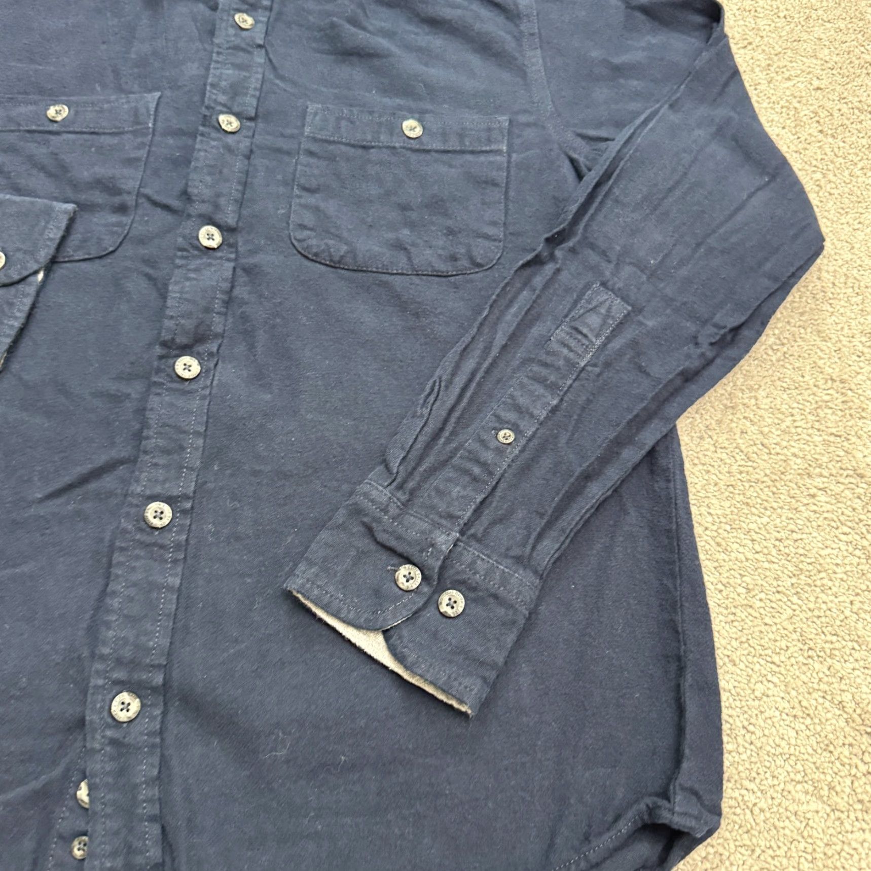 Eddie Bauer Eddie Bauer Button-Up Flannel Shirt Mens Small Navy Blue Cotton Heavyweight Casual Outdoor Classic Size US S / EU 44-46 / 1 - 4 Thumbnail