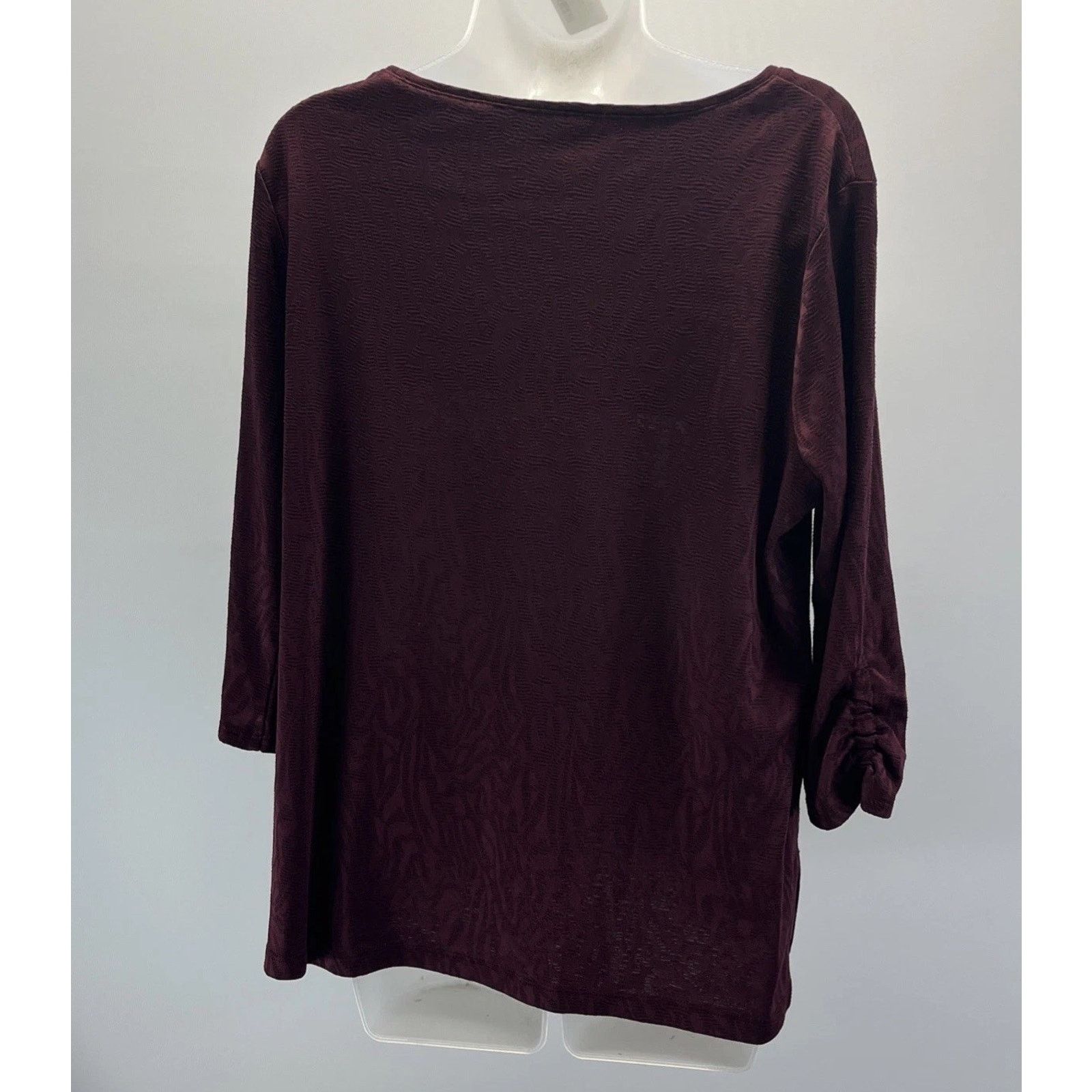 Chicos Chico's Brown/Burgundy Round Neck Soft Stretch Top L Size L / US 10 / IT 46 - 4 Thumbnail