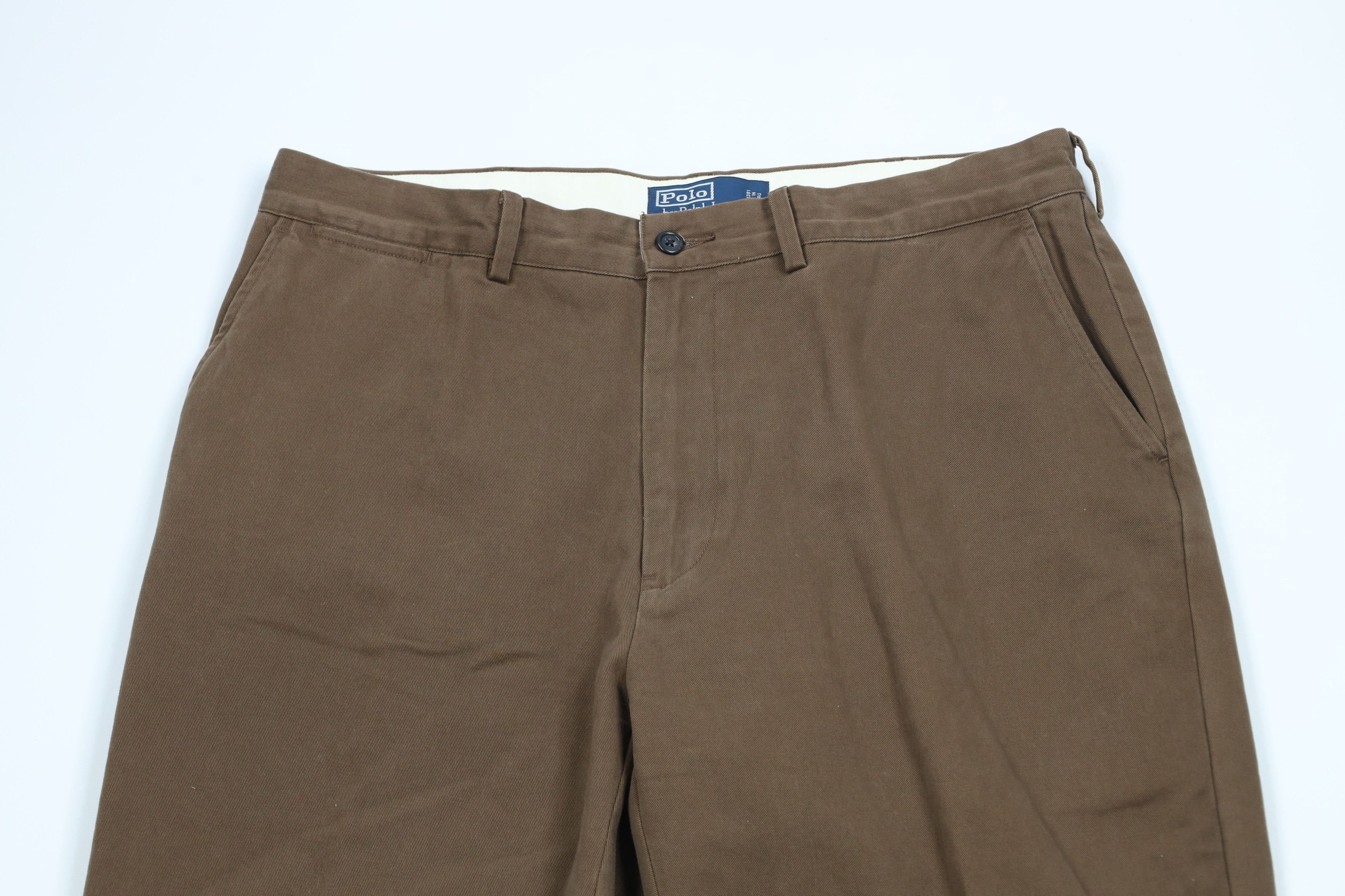 Ralph Lauren × Vintage Vintage 90s Ralph Lauren Wide Leg Chino Pants Brown Cotton Size US 36 / EU 52 - 2 Thumbnail