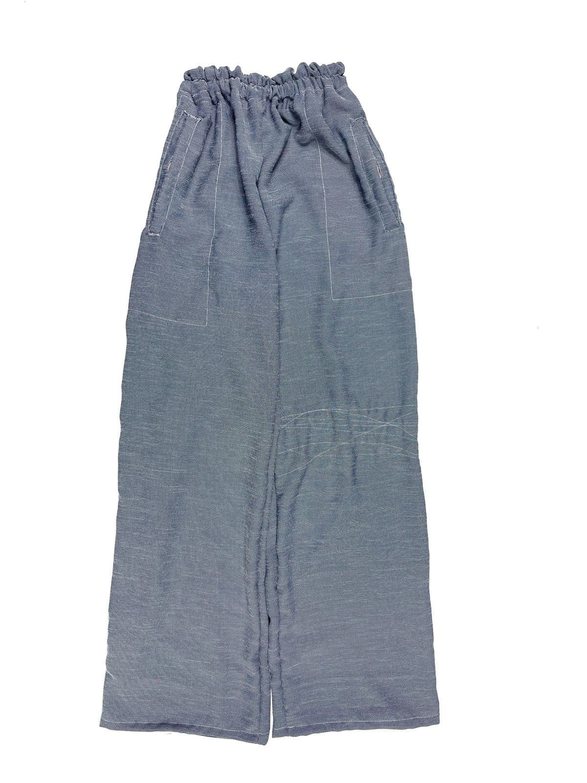 Ss mesh imitation distressed denim sweatpants trompe loil