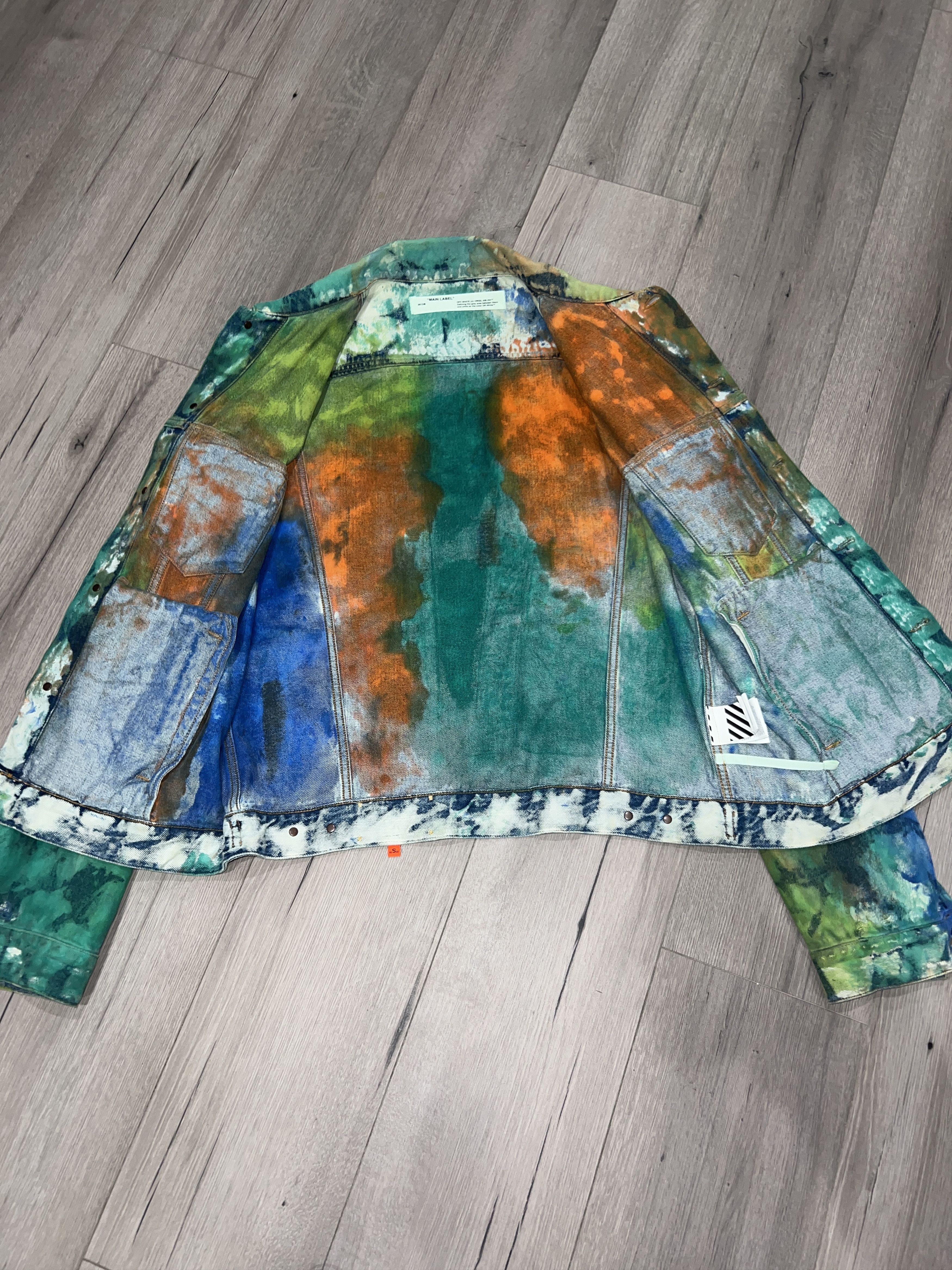 Designer × Off-White SS2019 Painted Distressed Trucker Jacket Size US XXL / EU 58 / 5 - 7 Thumbnail
