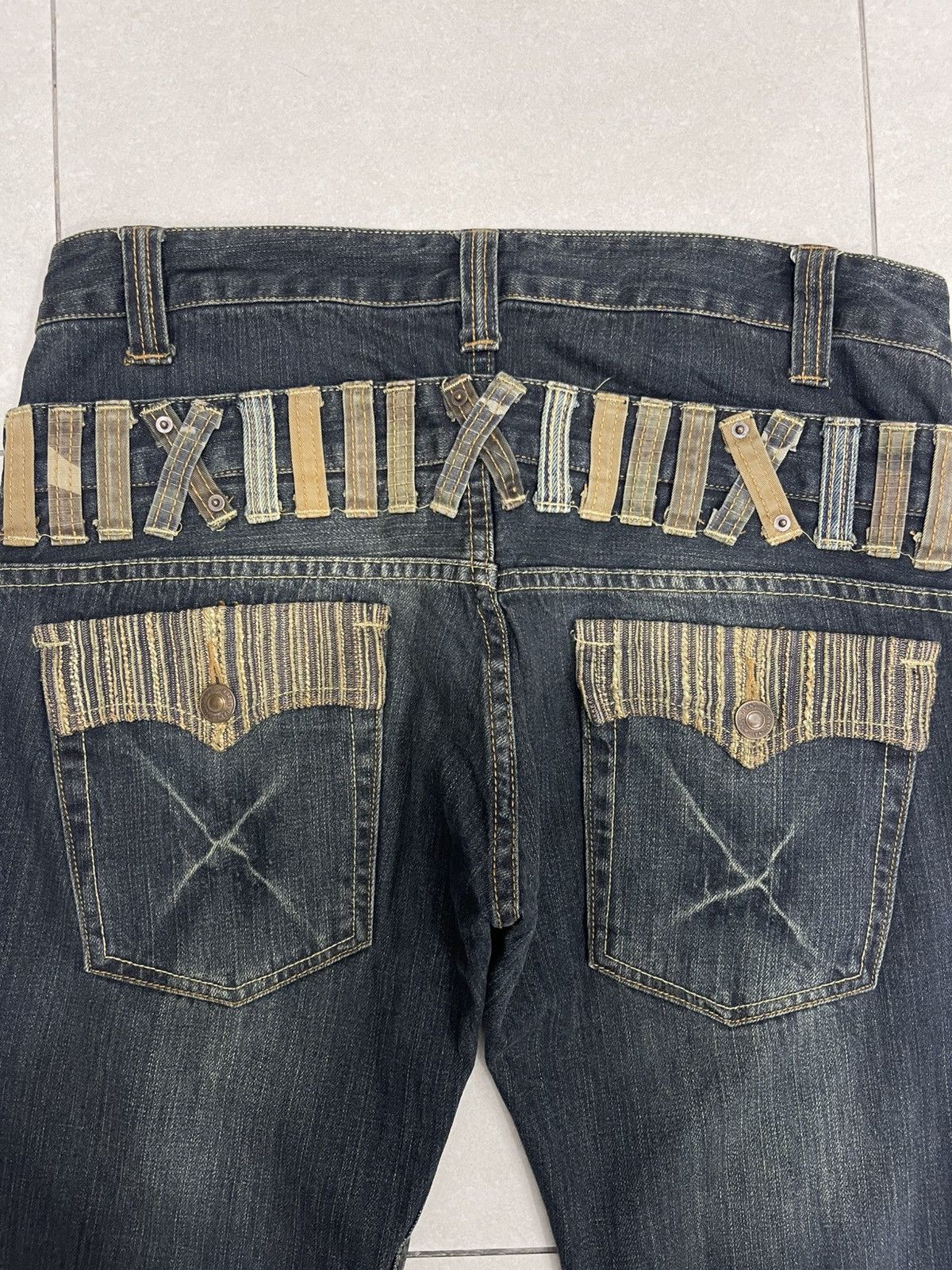 Japanese Brand RARE Dominate Handcrafted Denim - Double Waist Roman Numeral Size US 34 / EU 50 - 7 Thumbnail