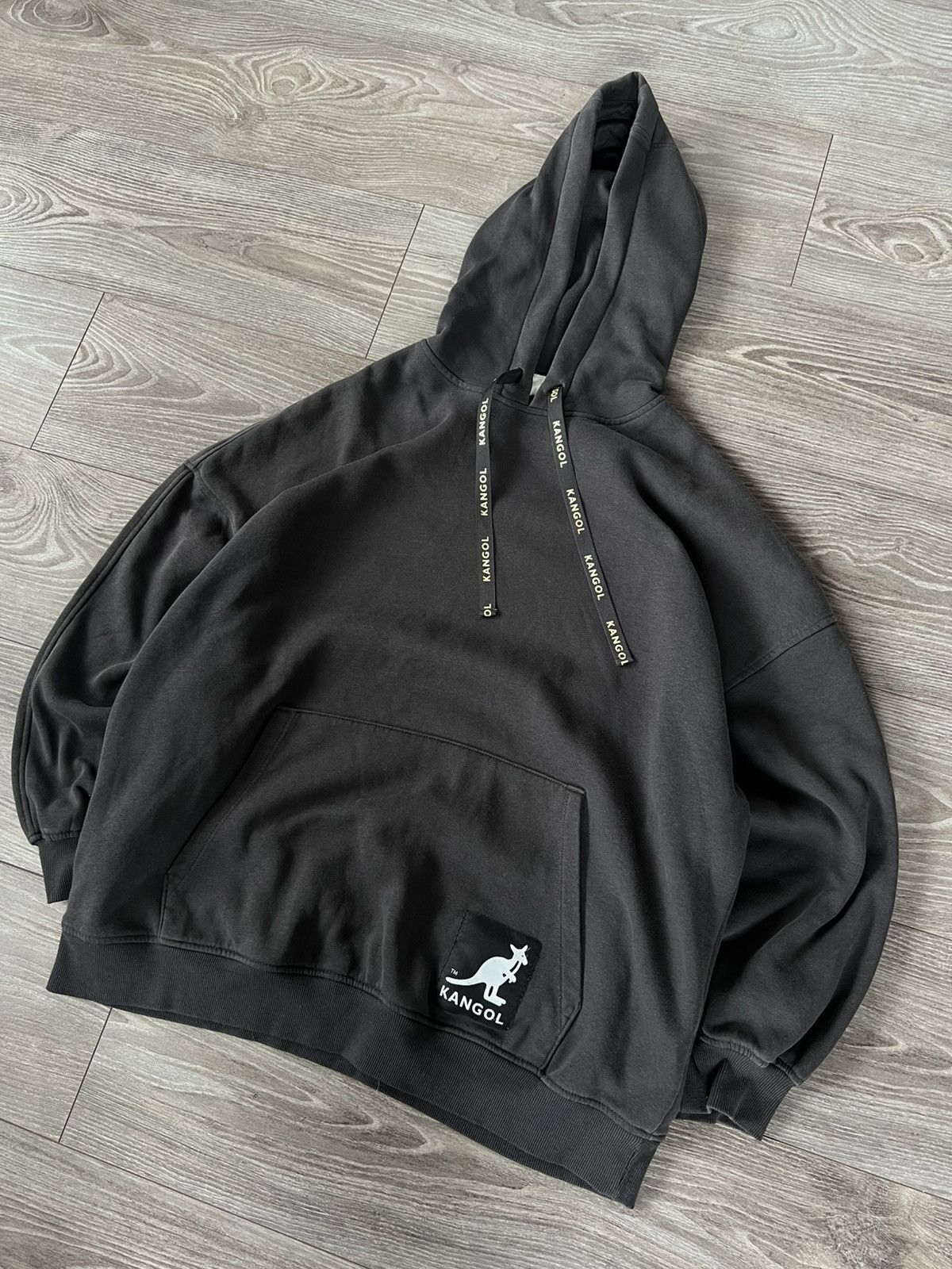 Designer ‼️Rare Oversized Big Logo Kangol x H&M Distressed Hoodie‼️ Size US M / EU 48-50 / 2 - 11 Thumbnail