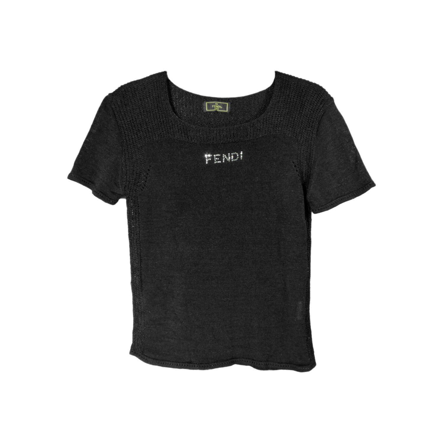 Fendi FENDI SMALL LOGO KNIT T-SHIRT Size M / US 6-8 / IT 42-44 - 1 Thumbnail