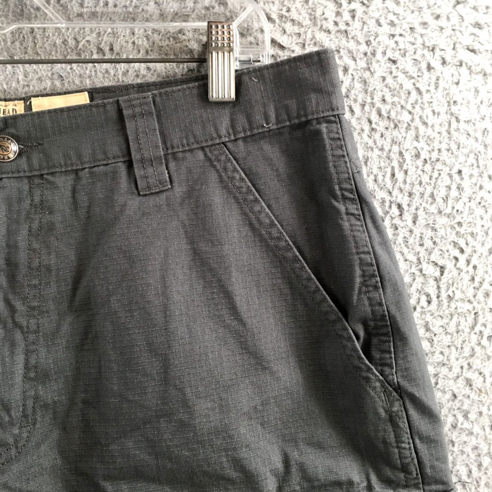 Vintage Red Head Brand Co. Cargo Shorts Mens 36 Gray Cotton Button Front Zip Fly Pockets Size US 36 / EU 52 - 3 Thumbnail