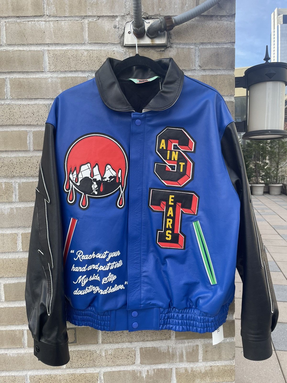 DENIM TEARS × Saint Michael Saint Michael Leather Holy Grail Jacket Size US S / EU 44-46 / 1 - 1 Thumbnail