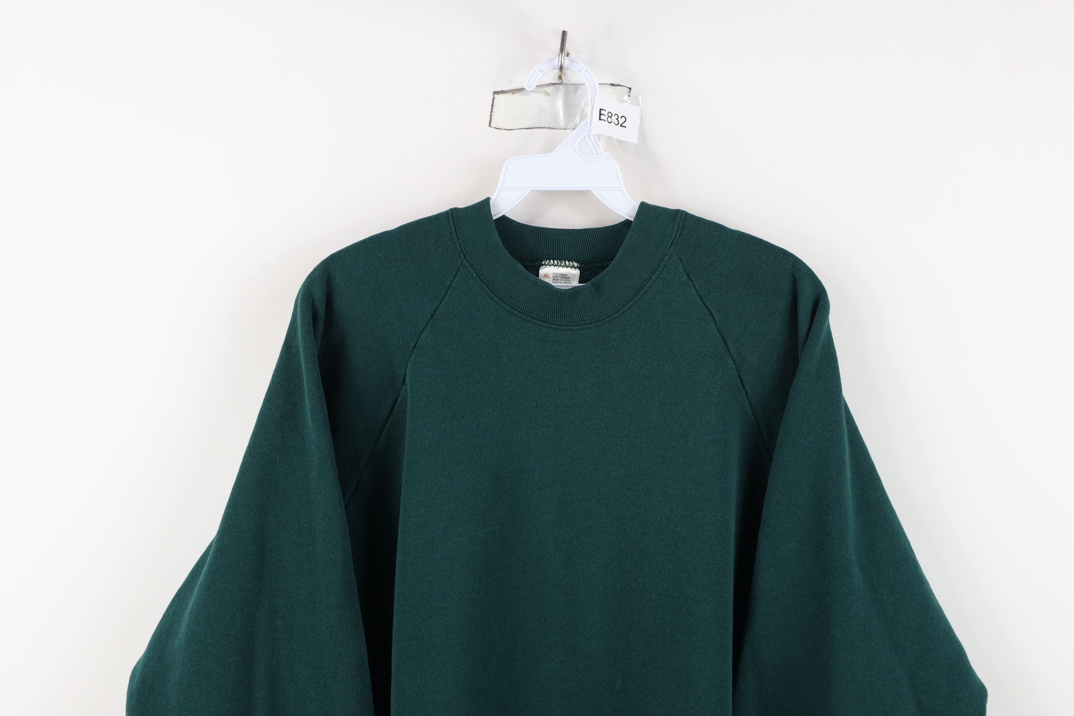 Vintage Vintage 90s Streetwear Blank Crewneck Sweatshirt Green USA Size XL / US 12-14 / IT 48-50 - 2 Thumbnail