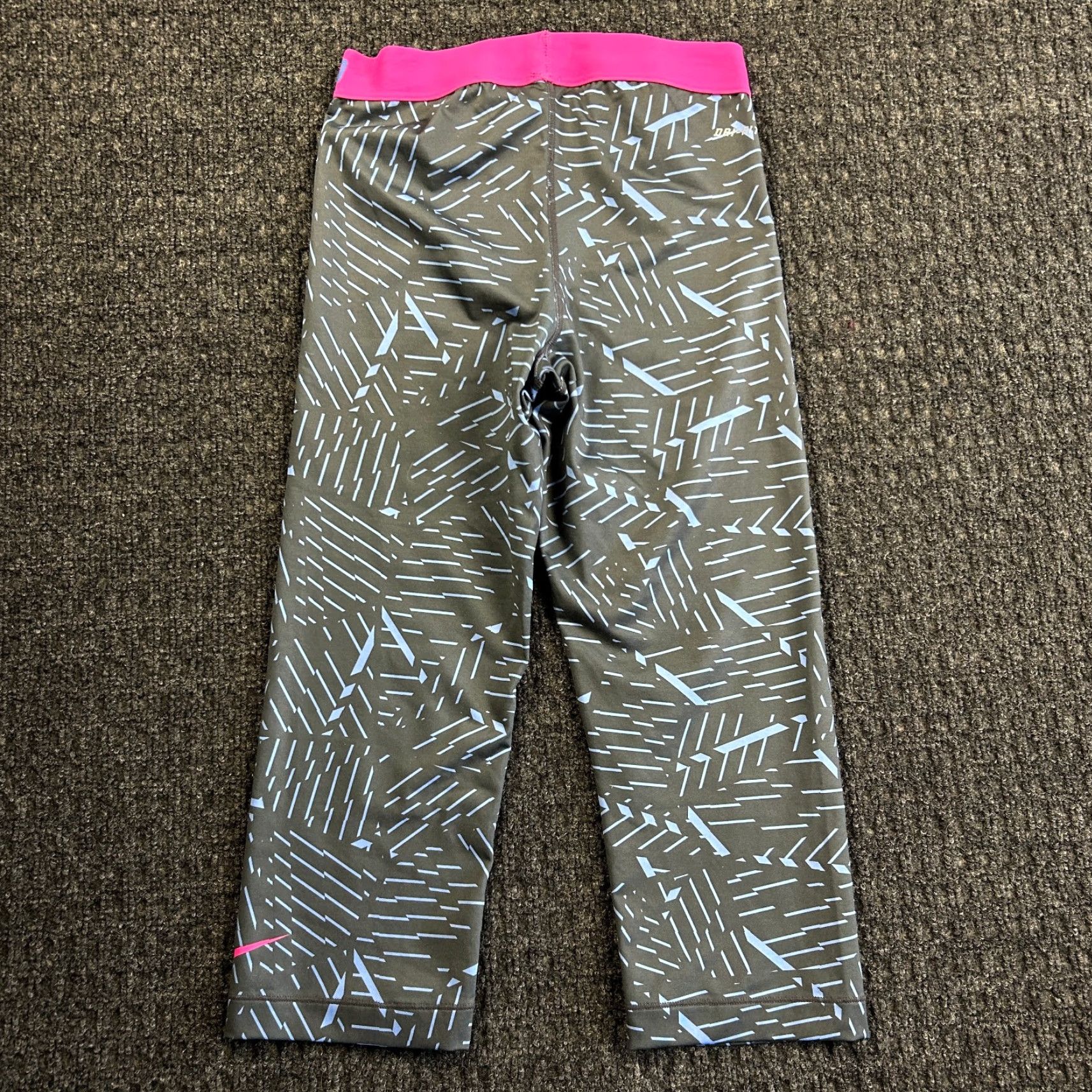 Nike Nike Pro Capri Pants Pedal Pushers ¾ Cropped Blue Pink S Women's M Geometric Elastic Waist Running Yoga 589023 Pro Nike Pro Pants Capris Size 32" / US 10 / IT 46 - 2 Thumbnail