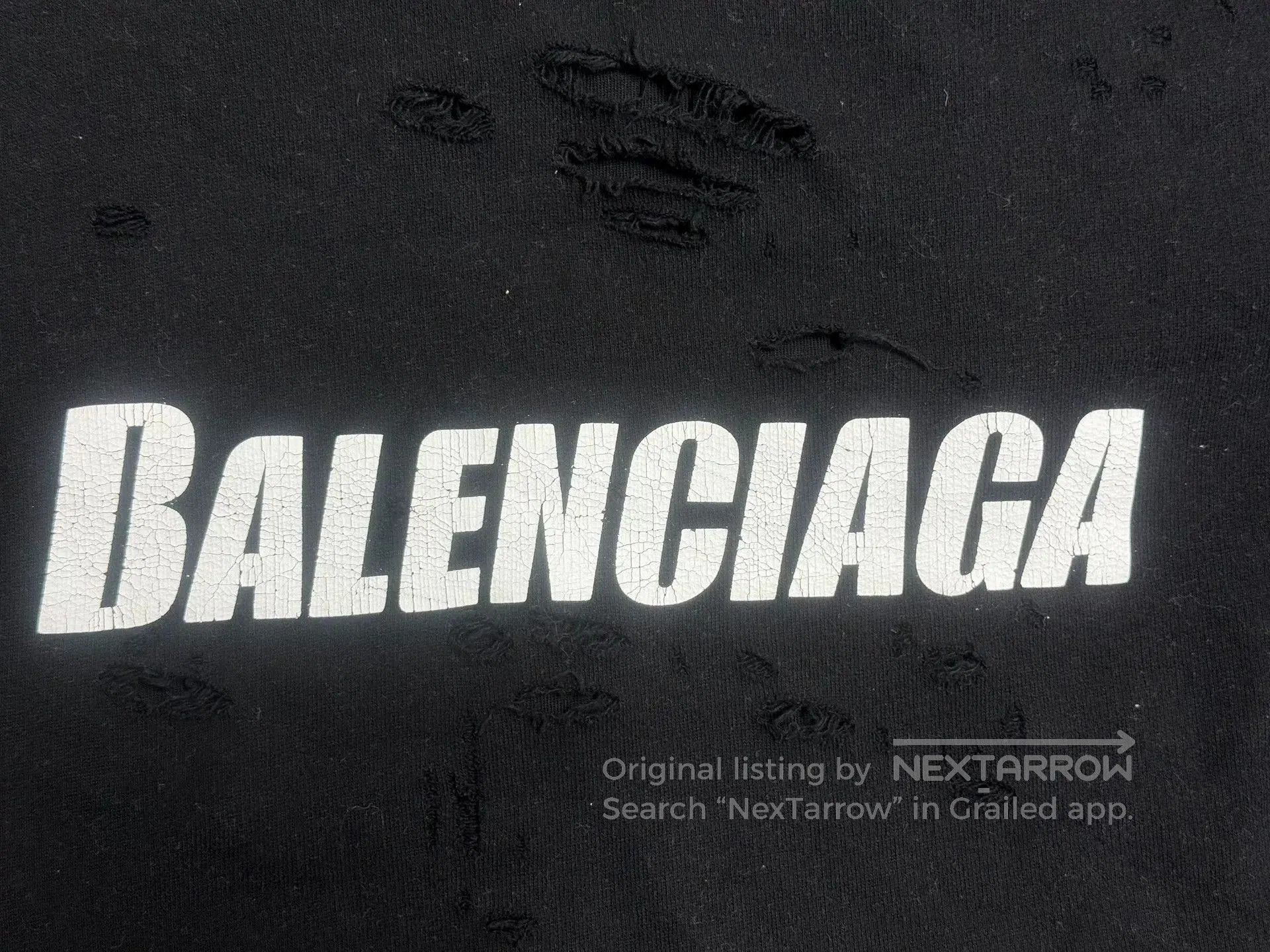 Balenciaga Balenciaga Printed Cracked Hole Hoodie. Size US M / EU 48-50 / 2 - 3 Thumbnail