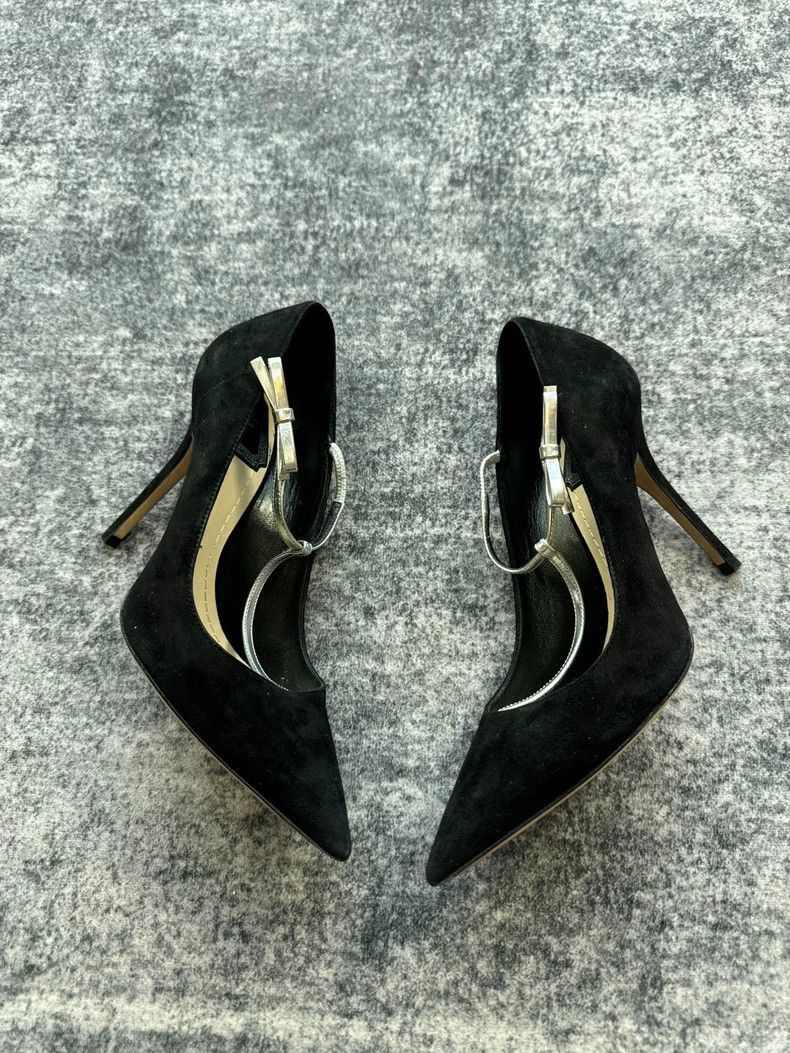 Dior Dior Black Velvet High Heels-2505 Size US 4.5 / IT 34.5 - 3 Thumbnail