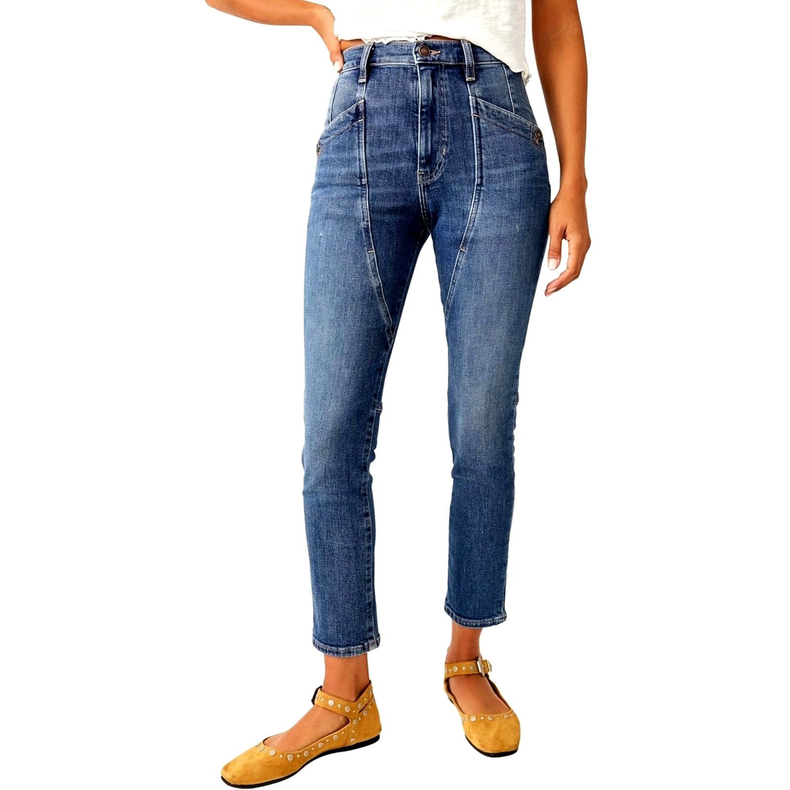 Free People Free People Beacon Mid Rise Slim Crop Jeans Black Quartz 30 Size 30" / US 8 / IT 44 - 7 Thumbnail