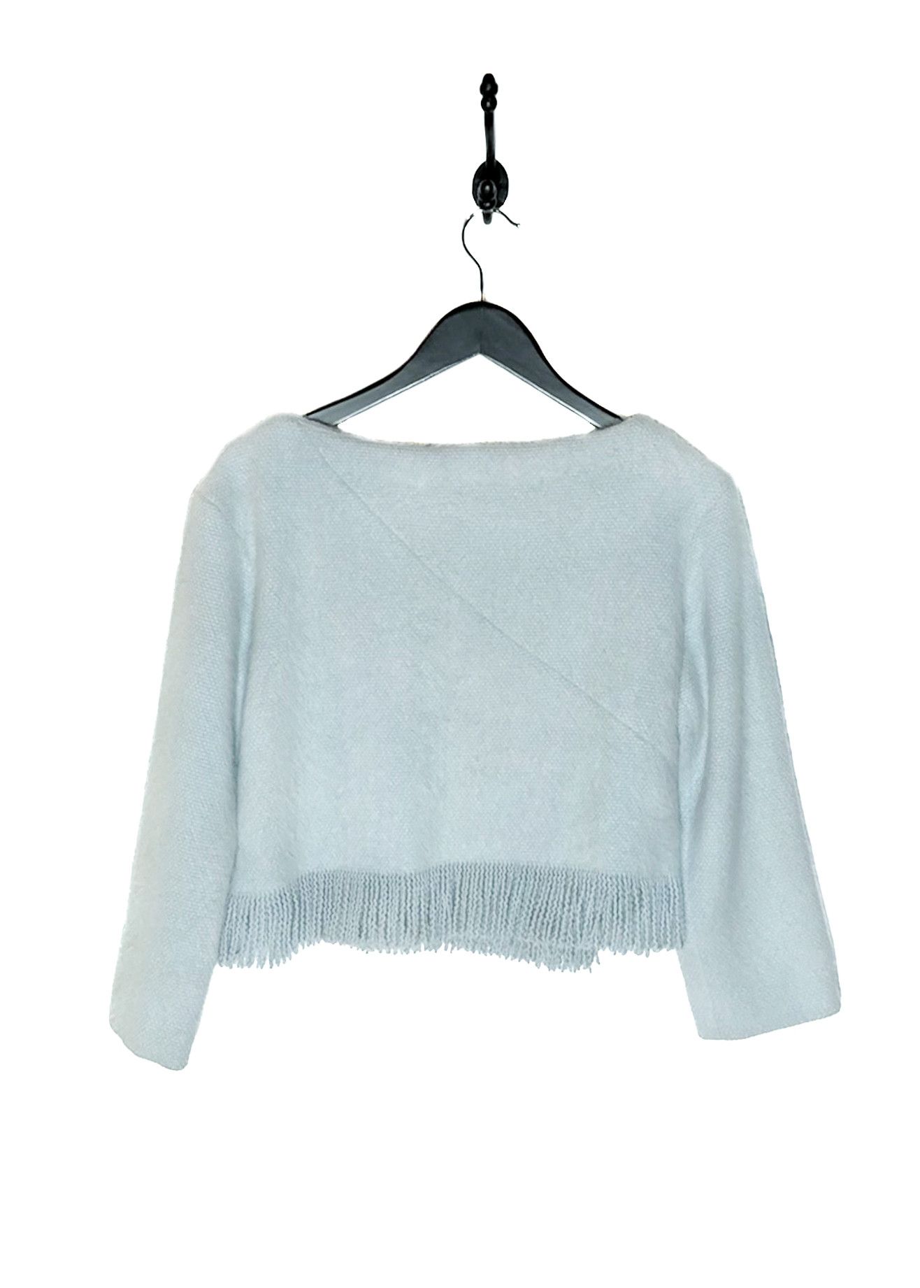 Marni Marni Baby Blue Cashmere Sablehair Fringed Cropped Sweater Size M / US 6-8 / IT 42-44 - 5 Thumbnail