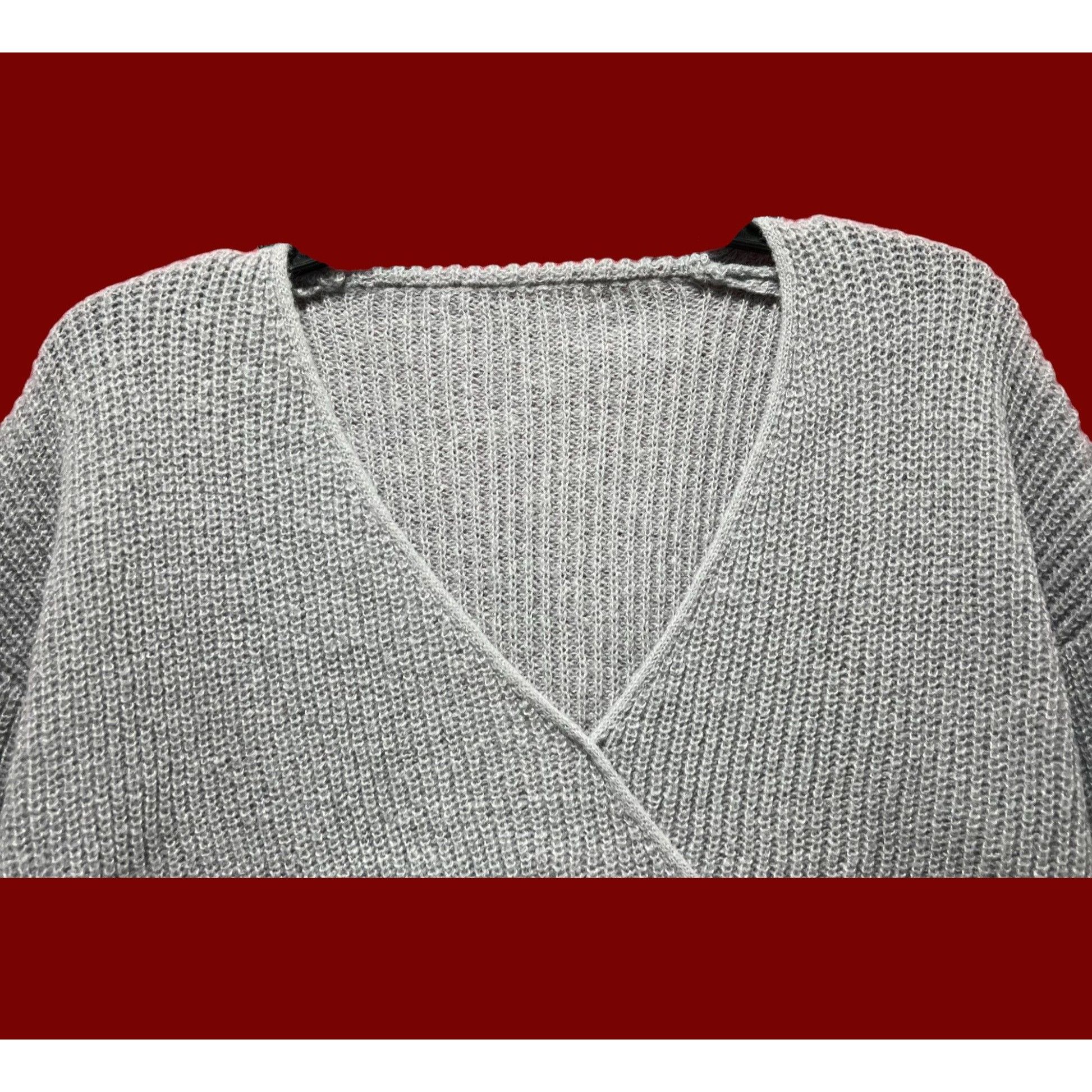 Other Cupshe - Women's Sweater Surplice Neck Rib Tops Long Sleeve Size L / US 10 / IT 46 - 12 Thumbnail