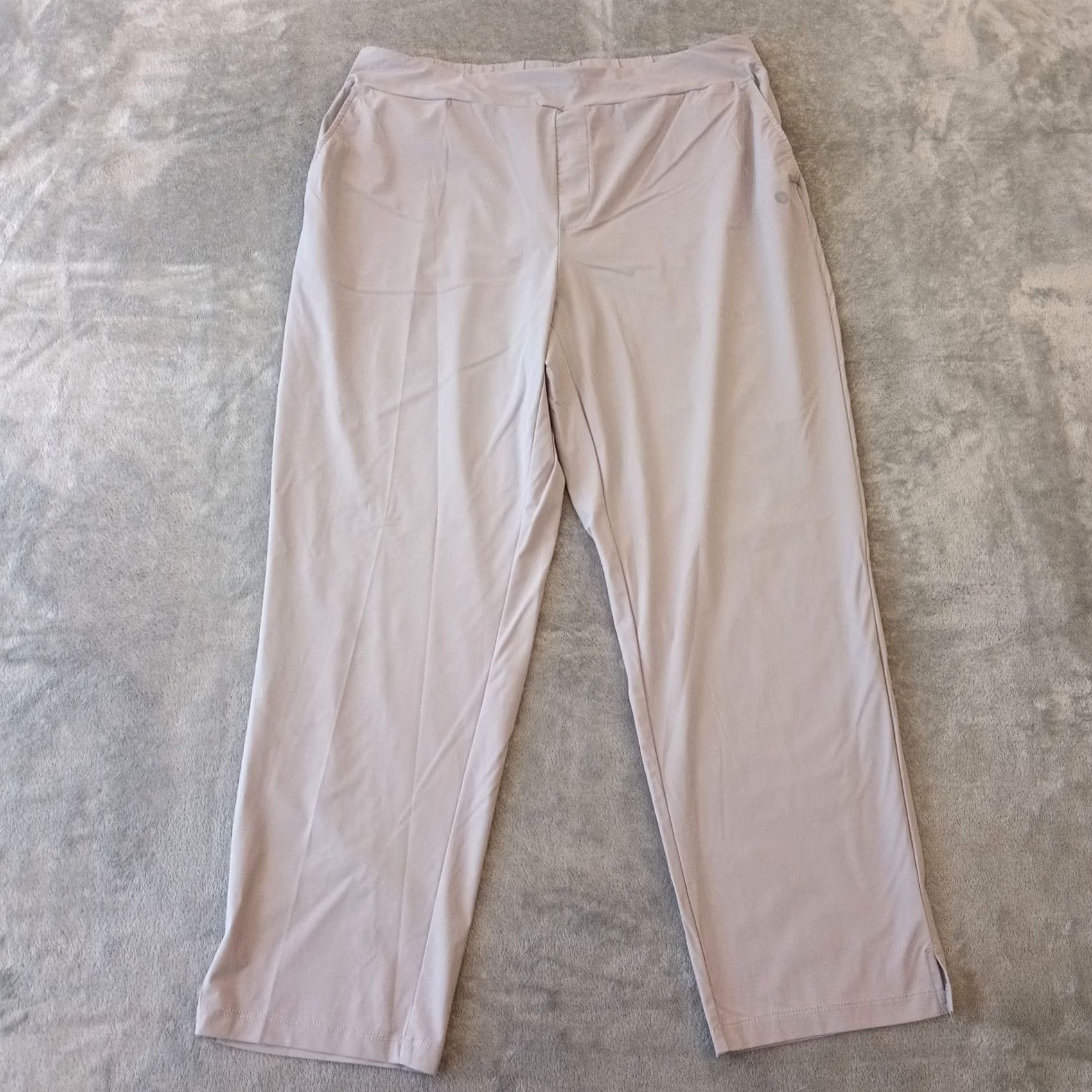 Vintage Baleaf Pants Womens XL Gray Lightweight Pull On Pockets High Rise Ankle 33x26 Size 40" / US 18 - 2 Thumbnail
