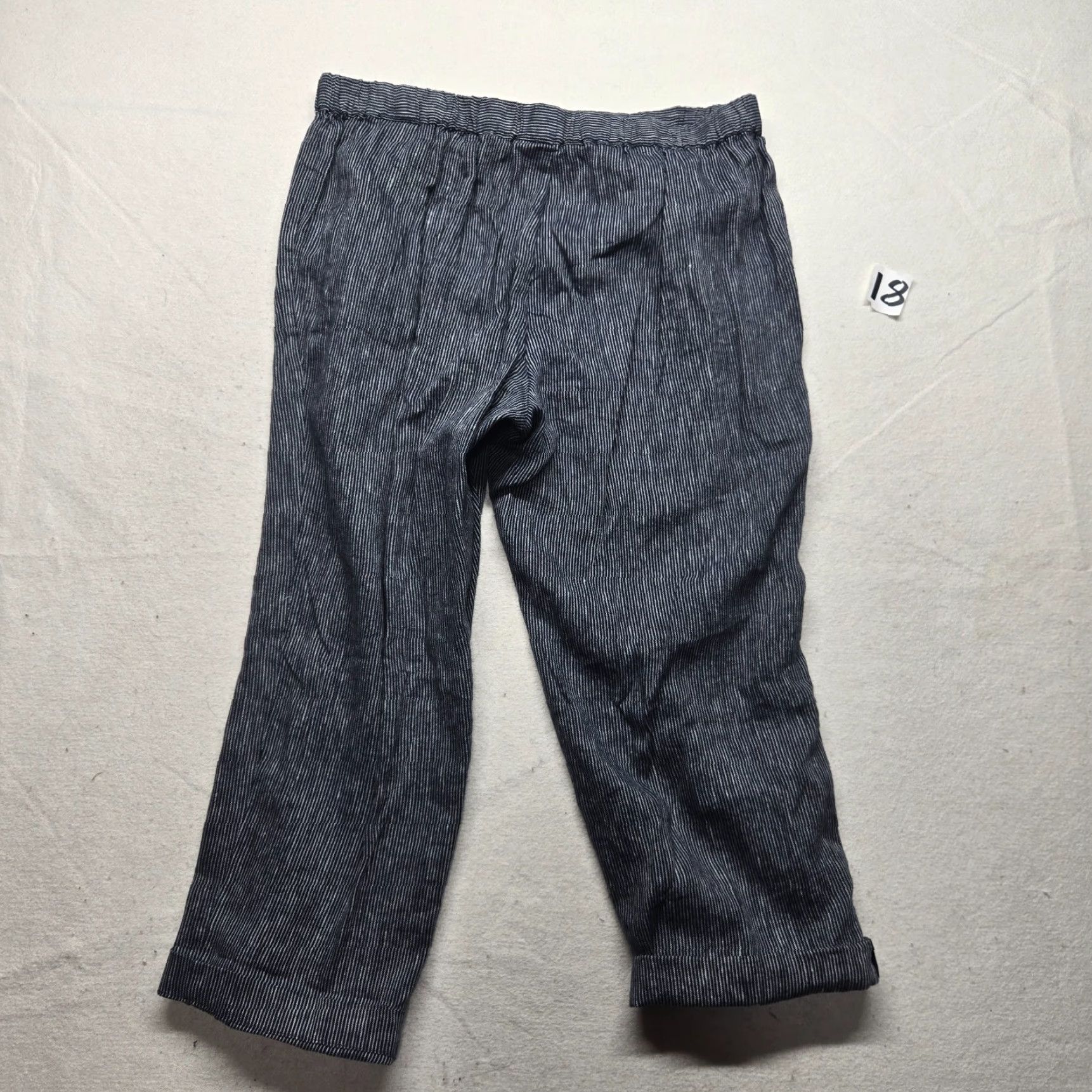 Coldwater Creek Coldwater Creek Pants Cropped Wide-Leg Black Women Adult PL Petite Linen Blend Pockets 90s Bohemian Size 36" / US 14 / IT 50 - 8 Thumbnail