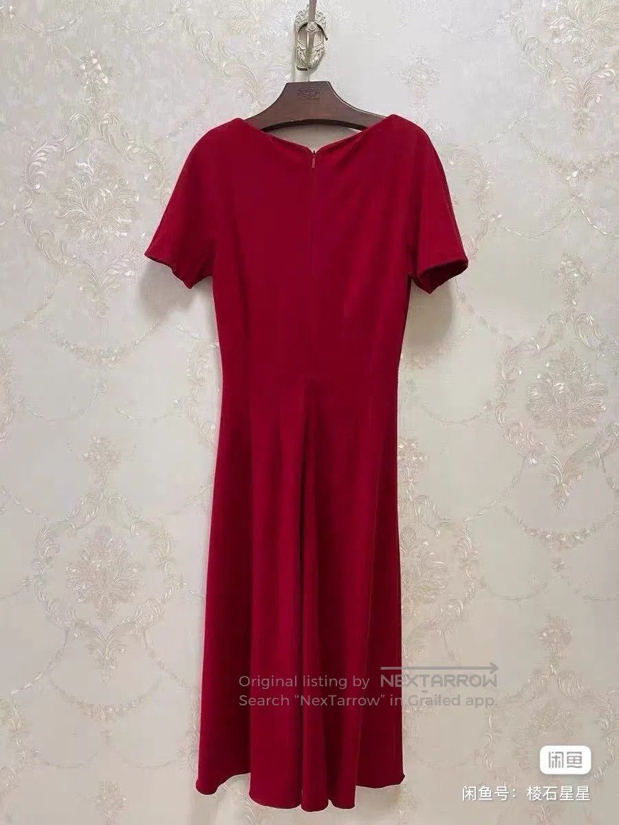 Gucci Gucci Red Wool V-Neck Dress. Size M / US 6-8 / IT 42-44 - 6 Thumbnail