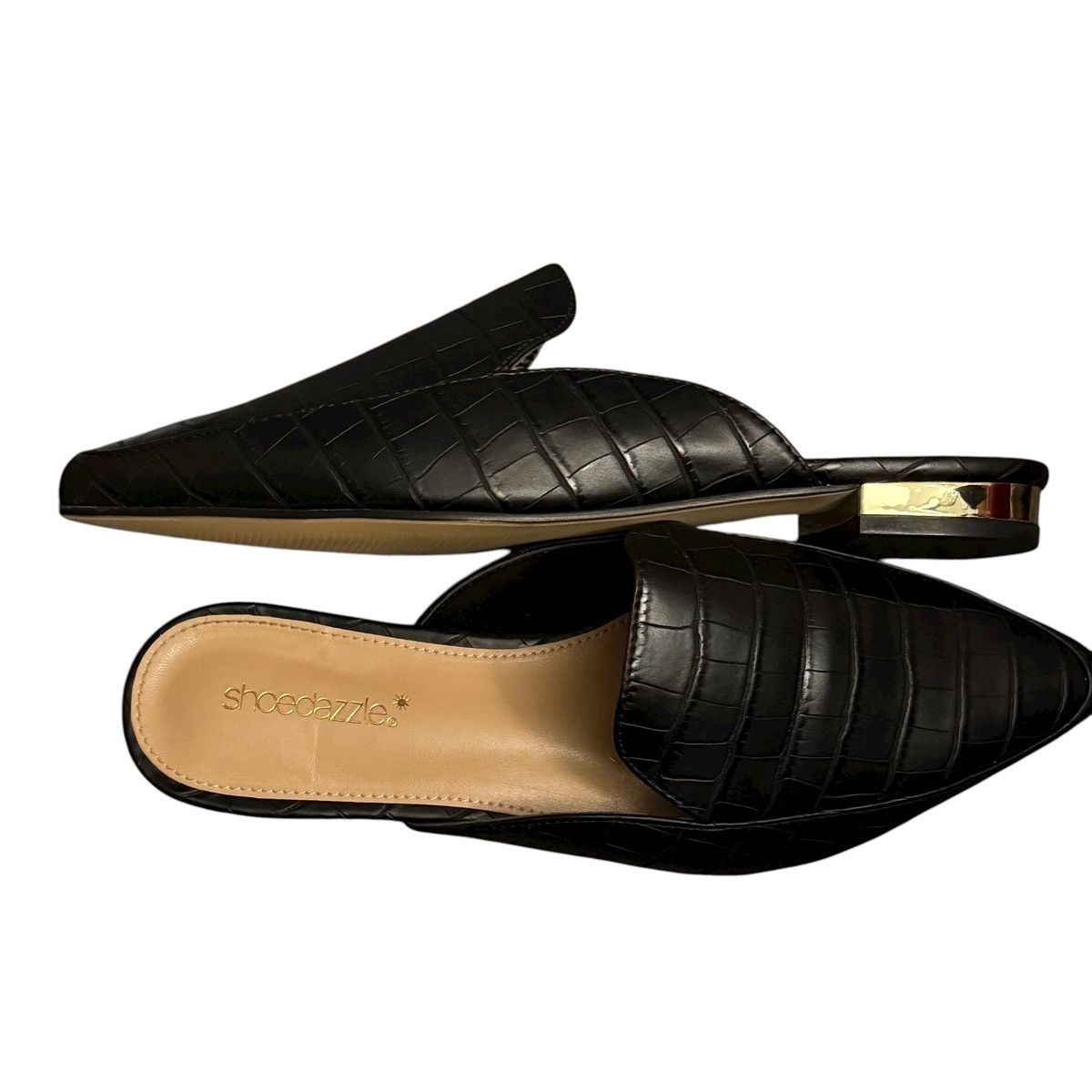 Other Shoe Dazzle Franceen faux crocodile pointed mules Size US 8.5 / IT 38.5 - 4 Thumbnail