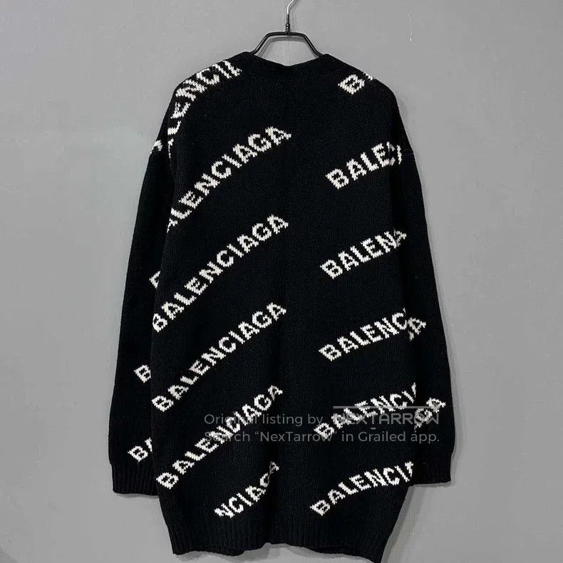 Balenciaga Balenciaga Full Barrage Print Logo Knitted Cardigan Jacket Size XS / US 0-2 / IT 36-38 - 3 Thumbnail