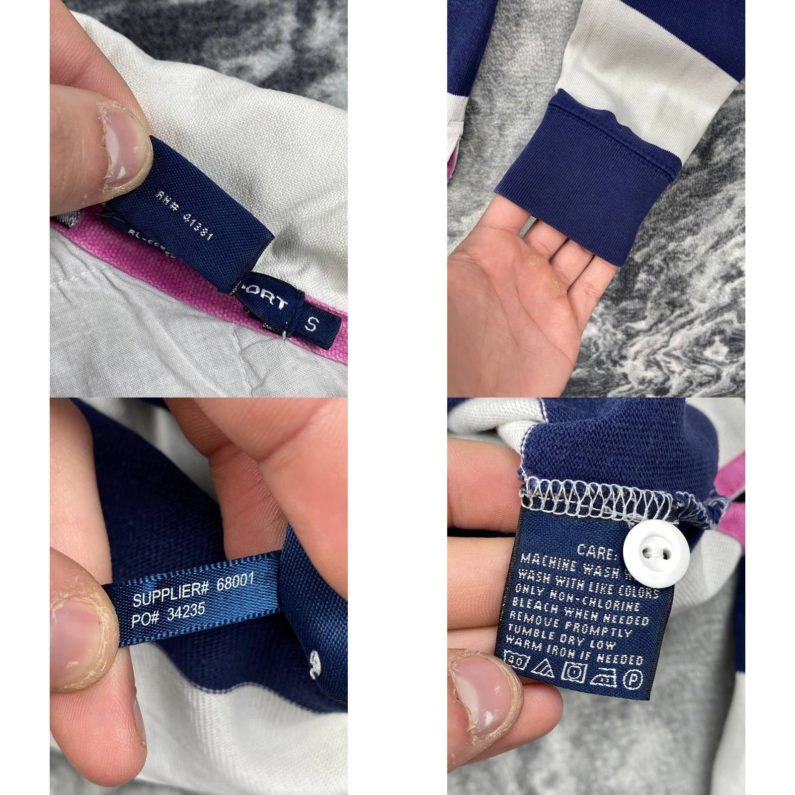 Polo Ralph Lauren VINTAGE Ralph Lauren Sport Striped Long Sleeve Rugby Shirt Women Size S Blue Size S / US 4 / IT 40 - 8 Thumbnail