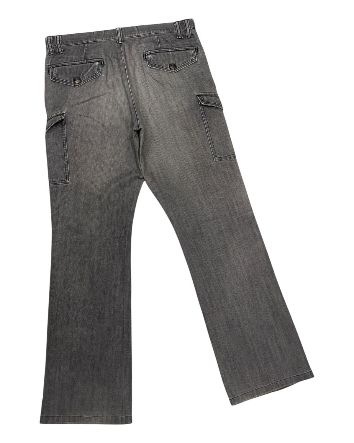 Tete Homme Vintage Japanese Brand Male & Co Faded Gray Flare Cargo Pant Size US 35 - 4 Thumbnail