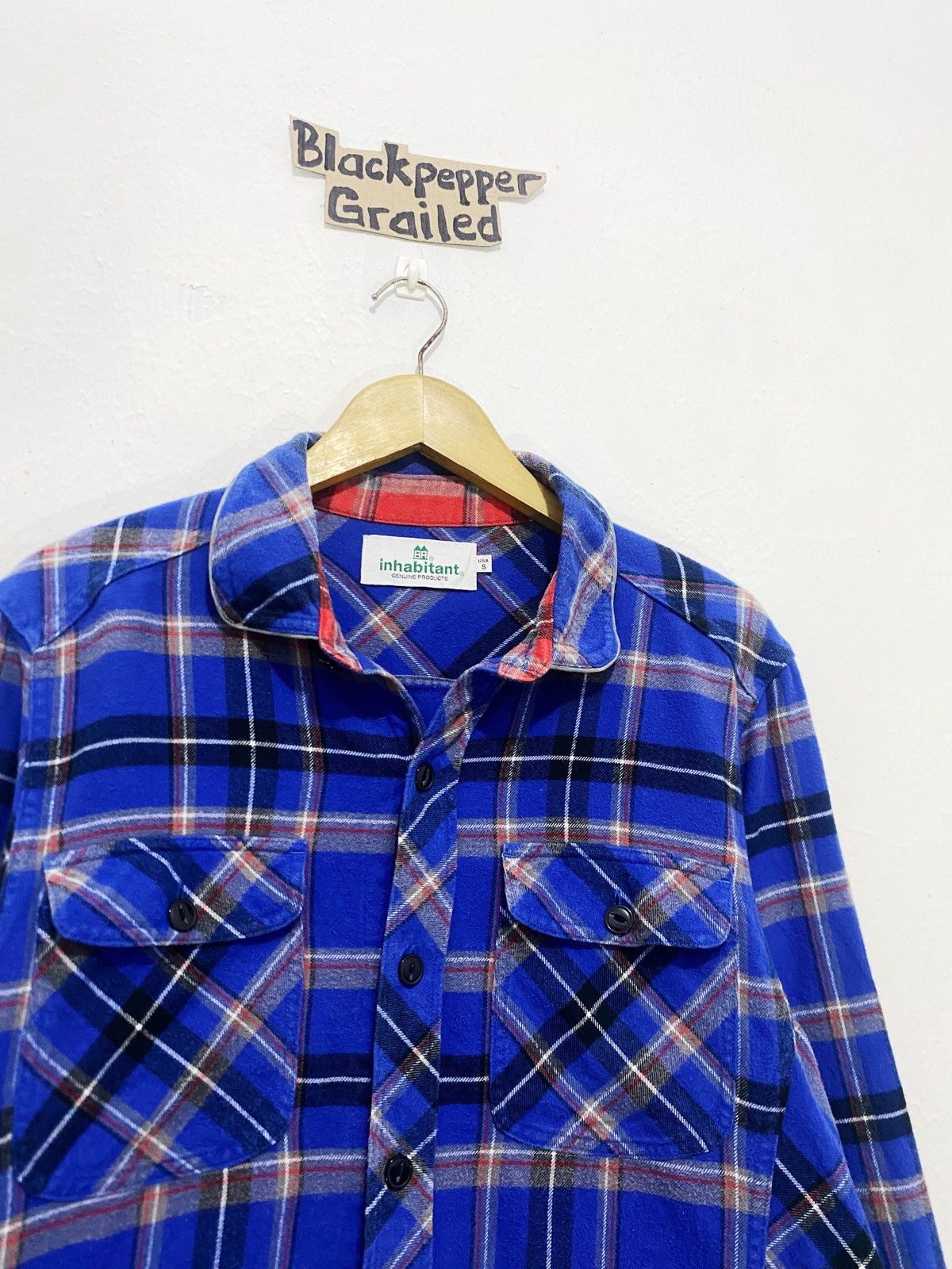 INHABIT Inhabitant Flannel Three-Quarter Length Sleeve Button Up Size US S / EU 44-46 / 1 - 3 Thumbnail