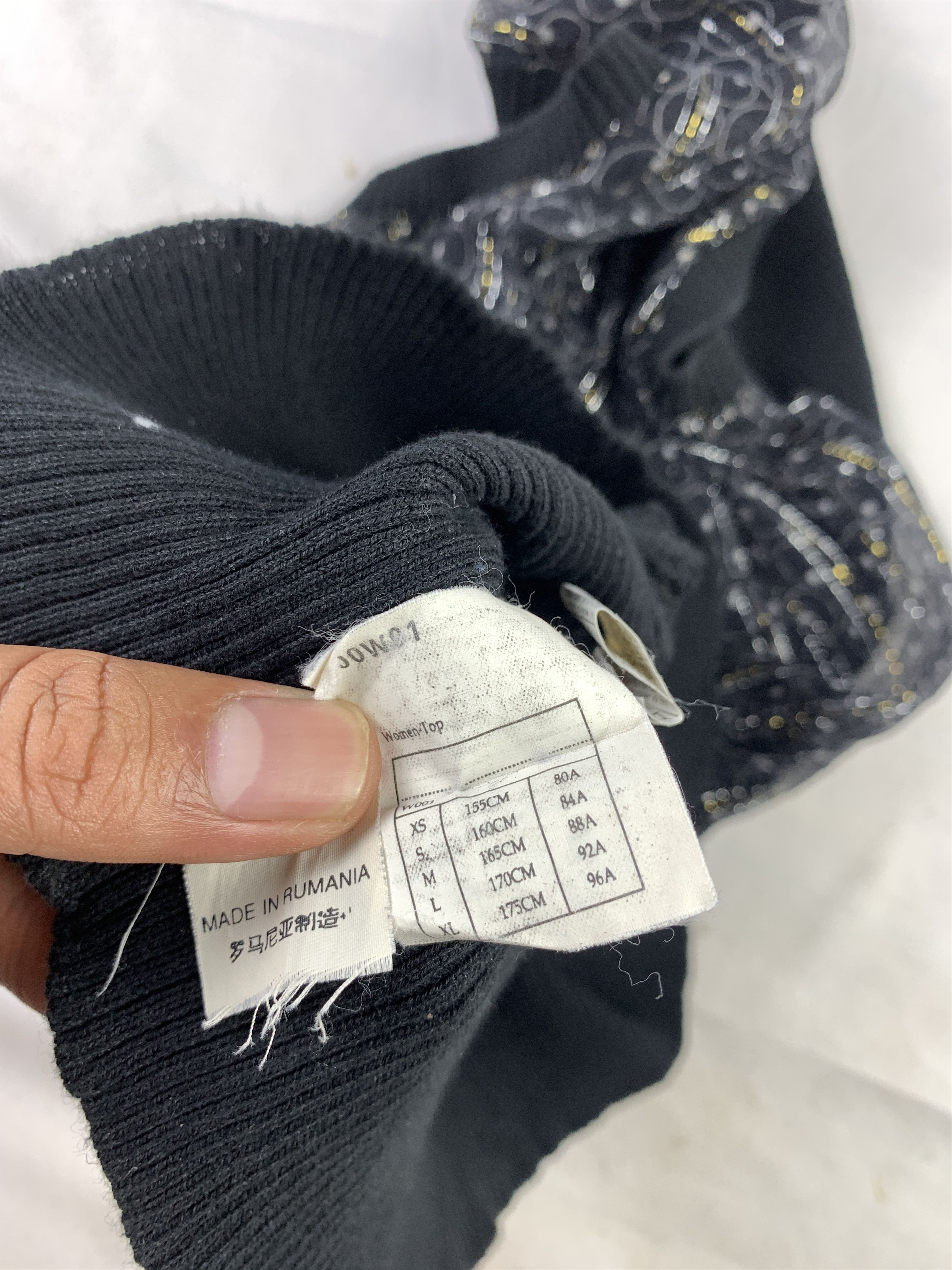 Sisley 2000s Sisley Black See-through High Neck Blouse (M) Size M / US 6-8 / IT 42-44 - 9 Thumbnail