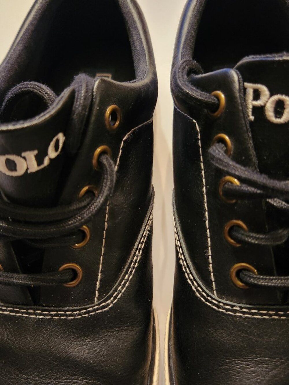Polo Ralph Lauren polo Ralph Lauren men's black leather fashion sneakers 10D Size US 10 / EU 43 - 4 Thumbnail