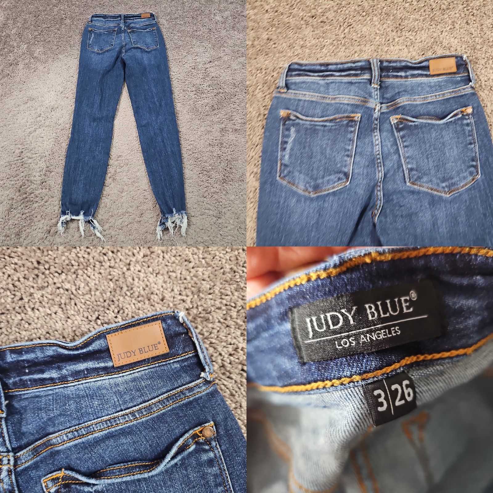 Denime Judy Blue Jeans Womens Skinny Distressed Stretch Denim Relaxed Fit 22x29 Blue Jeans Adult Regular 3 - 20? Size 26" / US 2 / IT 38 - 8 Thumbnail