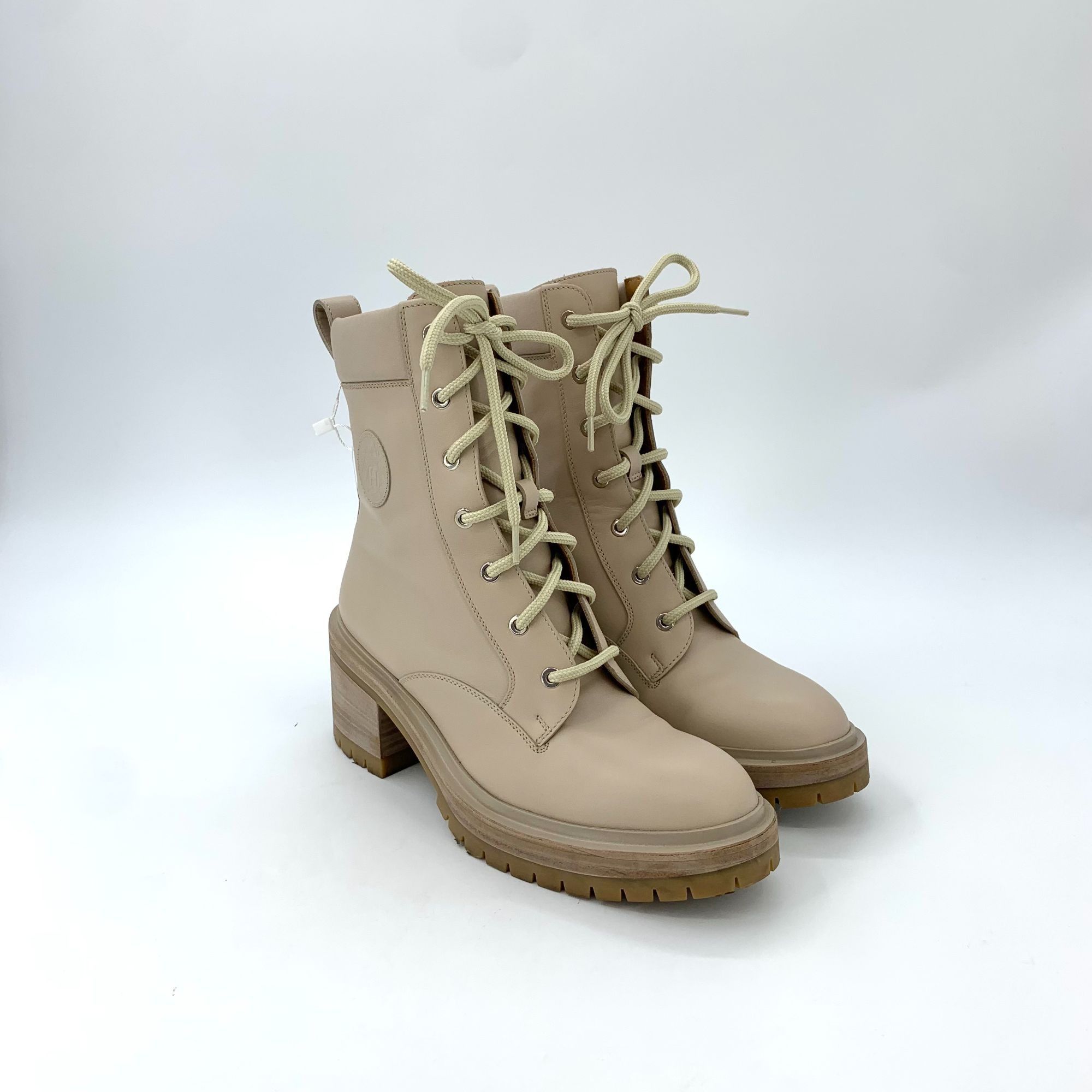 Hermes Hermes Womens Apricot Leather Lace-Up Mid-Calf Martin Boots Size US 8 / IT 38 - 7 Thumbnail