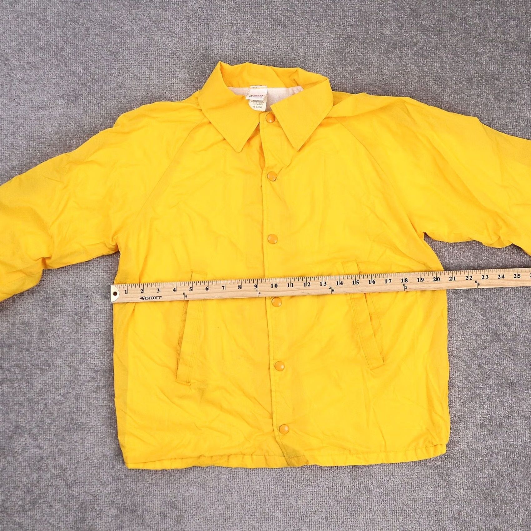 Jerzees VINTAGE JERZEES Russell Small Yellow Long Sleeve Satin Snap Collared Jacket Mens 80s Outdoor Sports Size US S / EU 44-46 / 1 - 4 Thumbnail