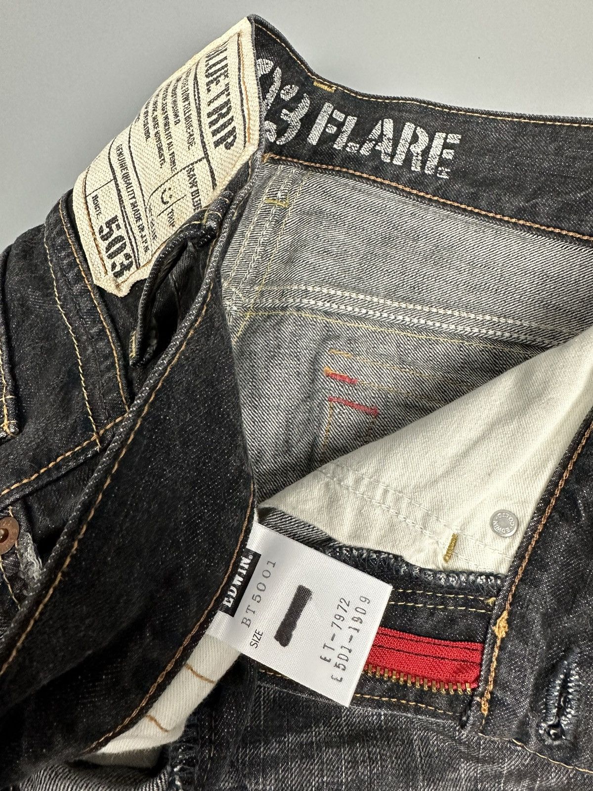 Edwin × Japanese Brand 🔥Nice🔥Vintage Edwin 503 Whiskered Flare Denim Size US 31 - 9 Thumbnail