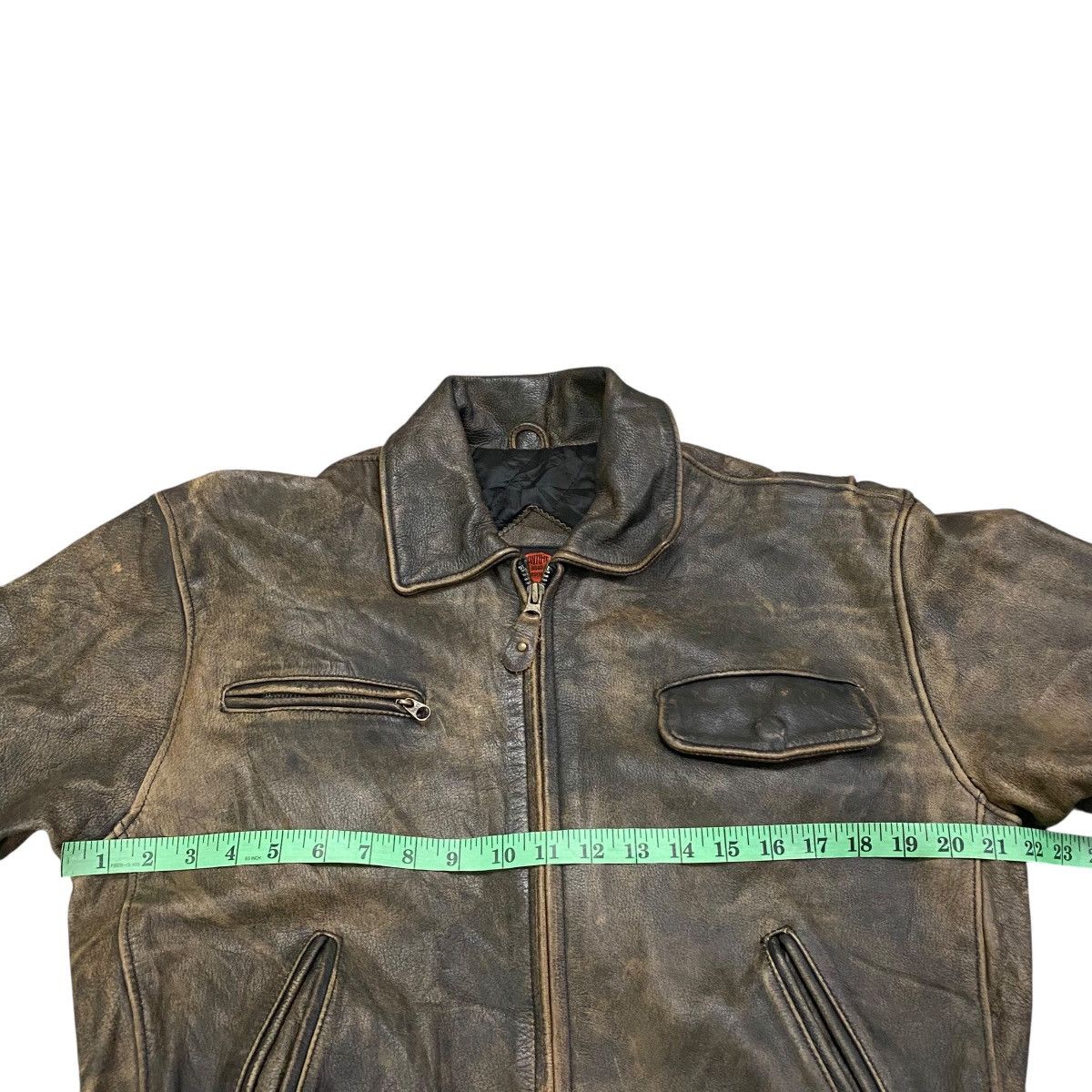 Genuine Leather × Leather × Vintage Vintage G.S.C On Time Leather Zipper Jacket M Size Size US M / EU 48-50 / 2 - 14 Thumbnail