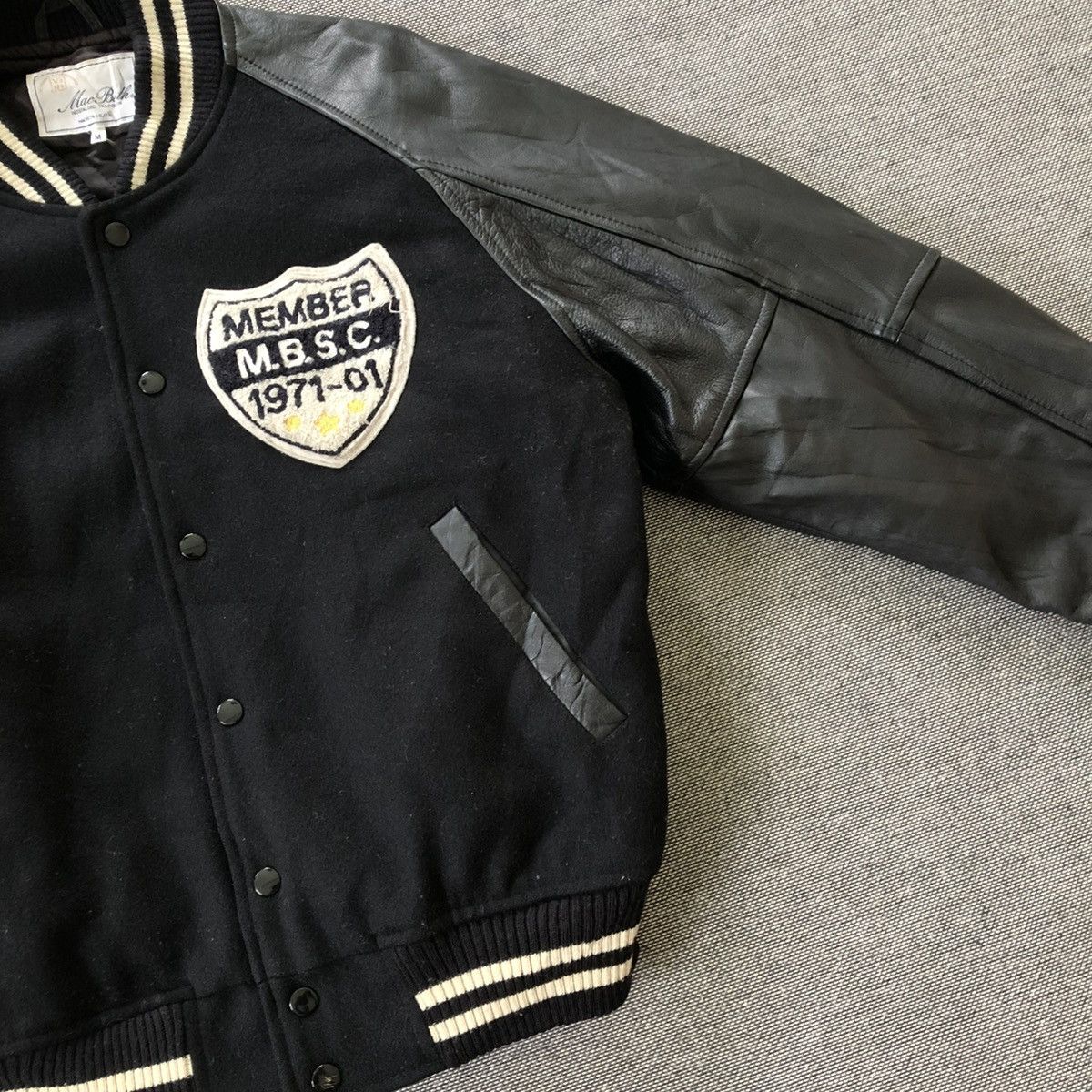 Macbeth MACBETH Nice Back Design Wool Leather Sleeve Varsity Jacket Size US M / EU 48-50 / 2 - 6 Thumbnail